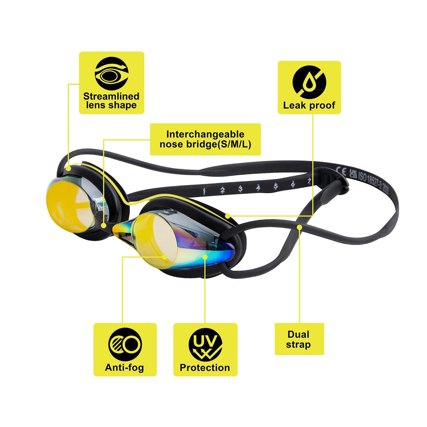 Slazenger Hydro Pro Swimming Goggles For Adults
