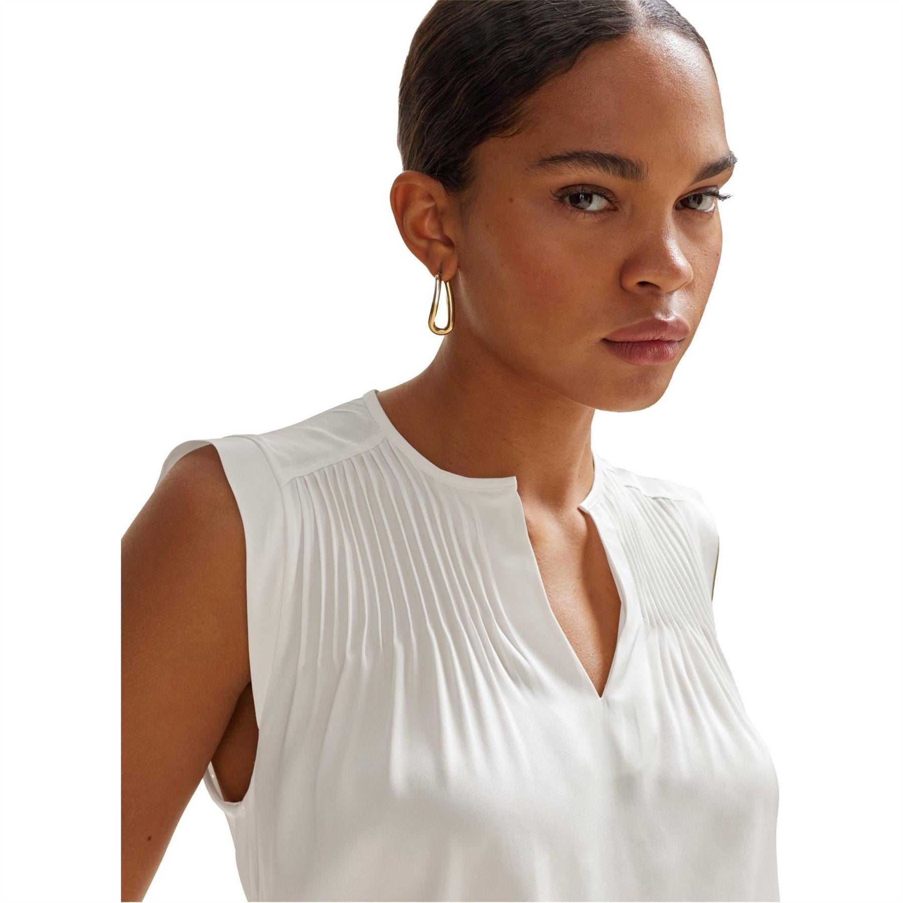 Boss Notched Neck Regular Fit Blouse