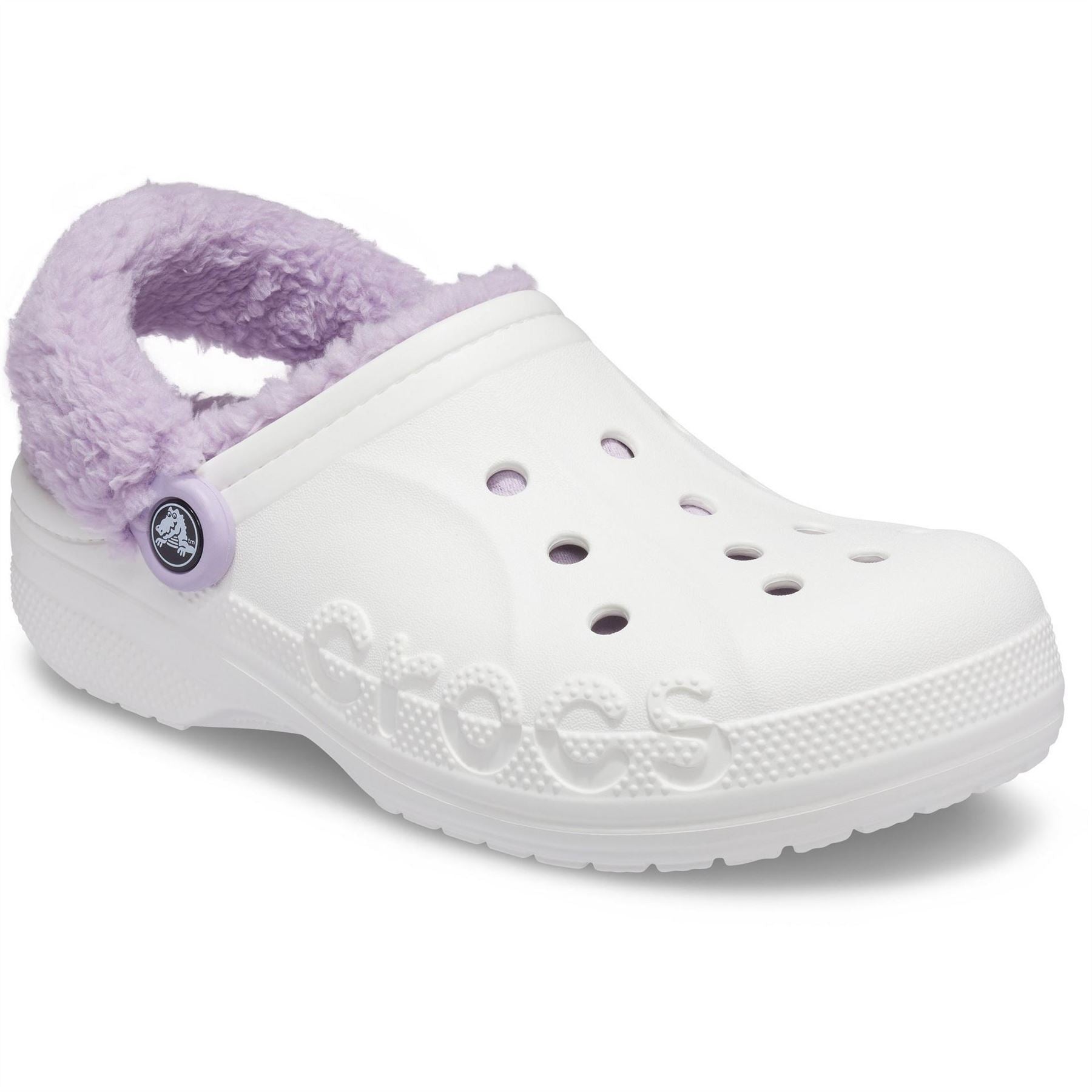 Crocs Baya Lined Fuzz Strap Closed Toe Clogs