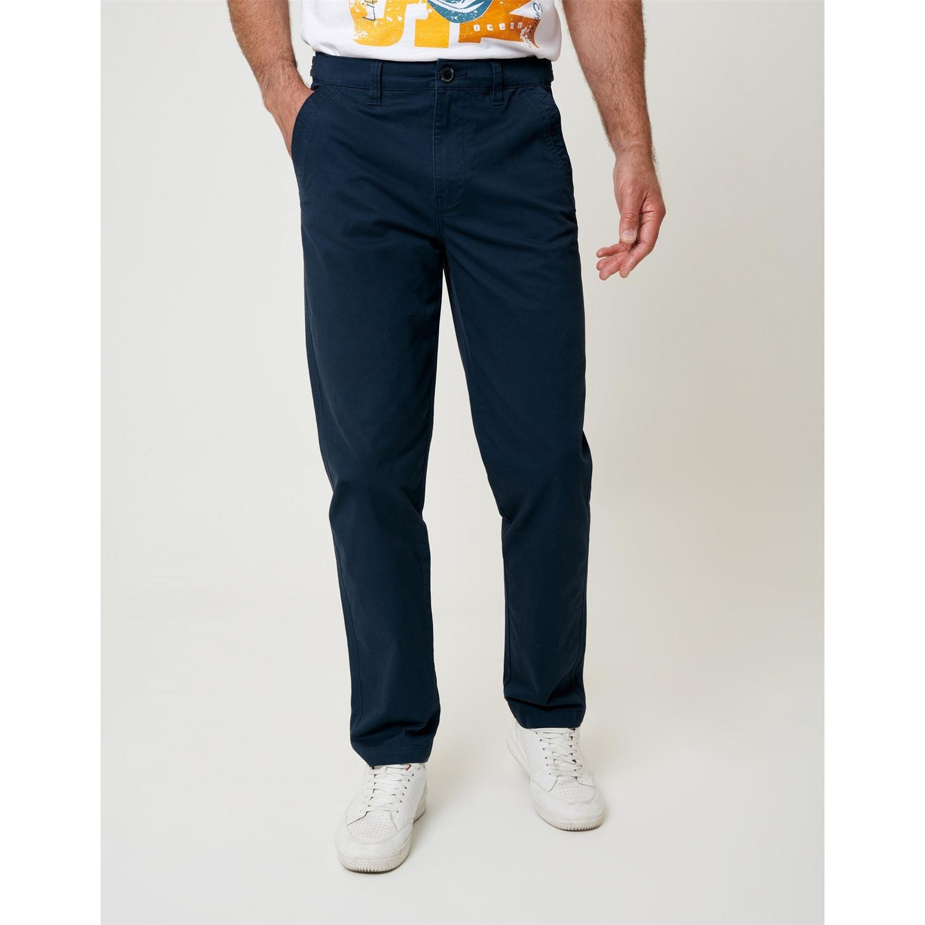 Saltwell Solid Patterned Straight Five Pocket Chinos