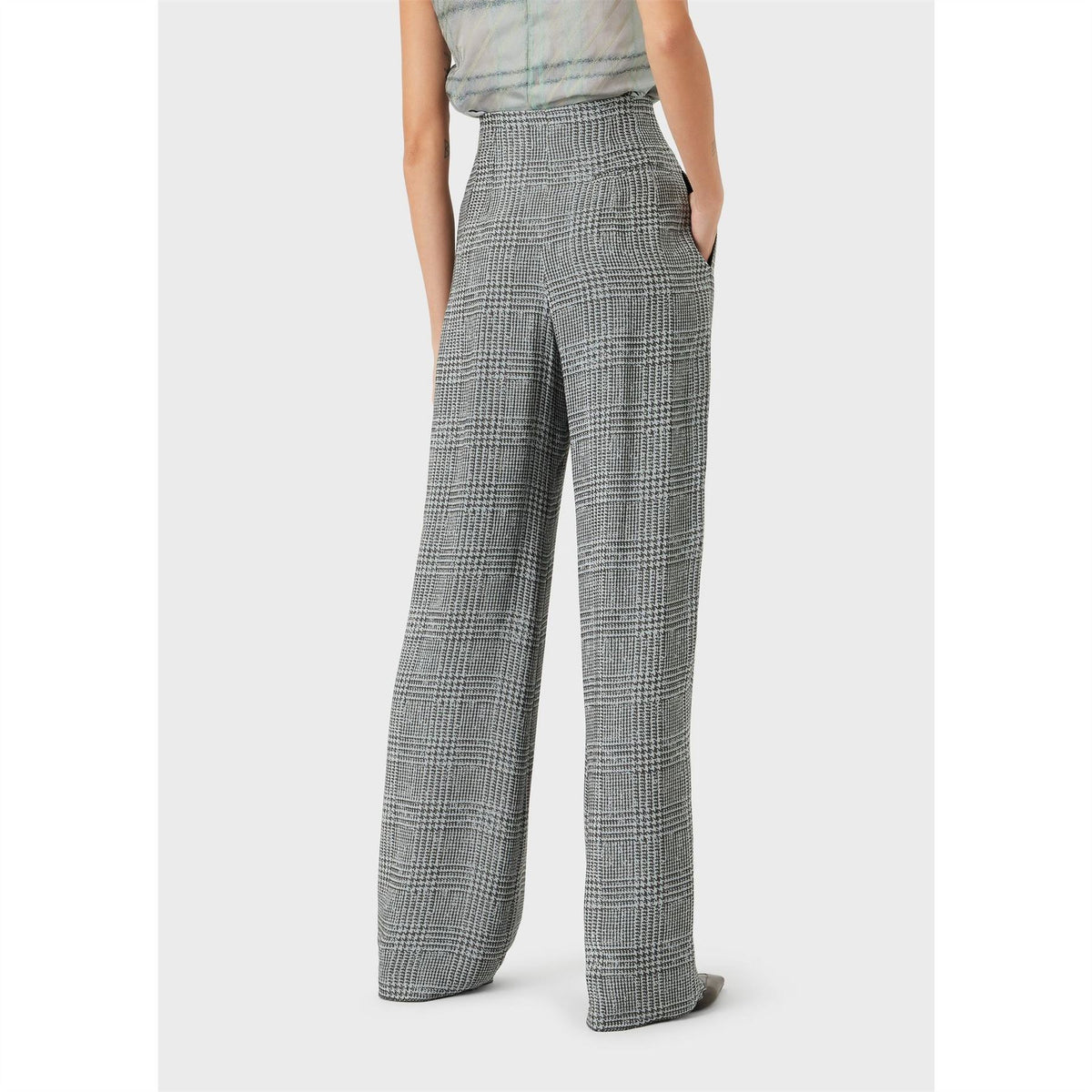 Emporio Armani Fine Knit Zip Up Wide Leg Trousers