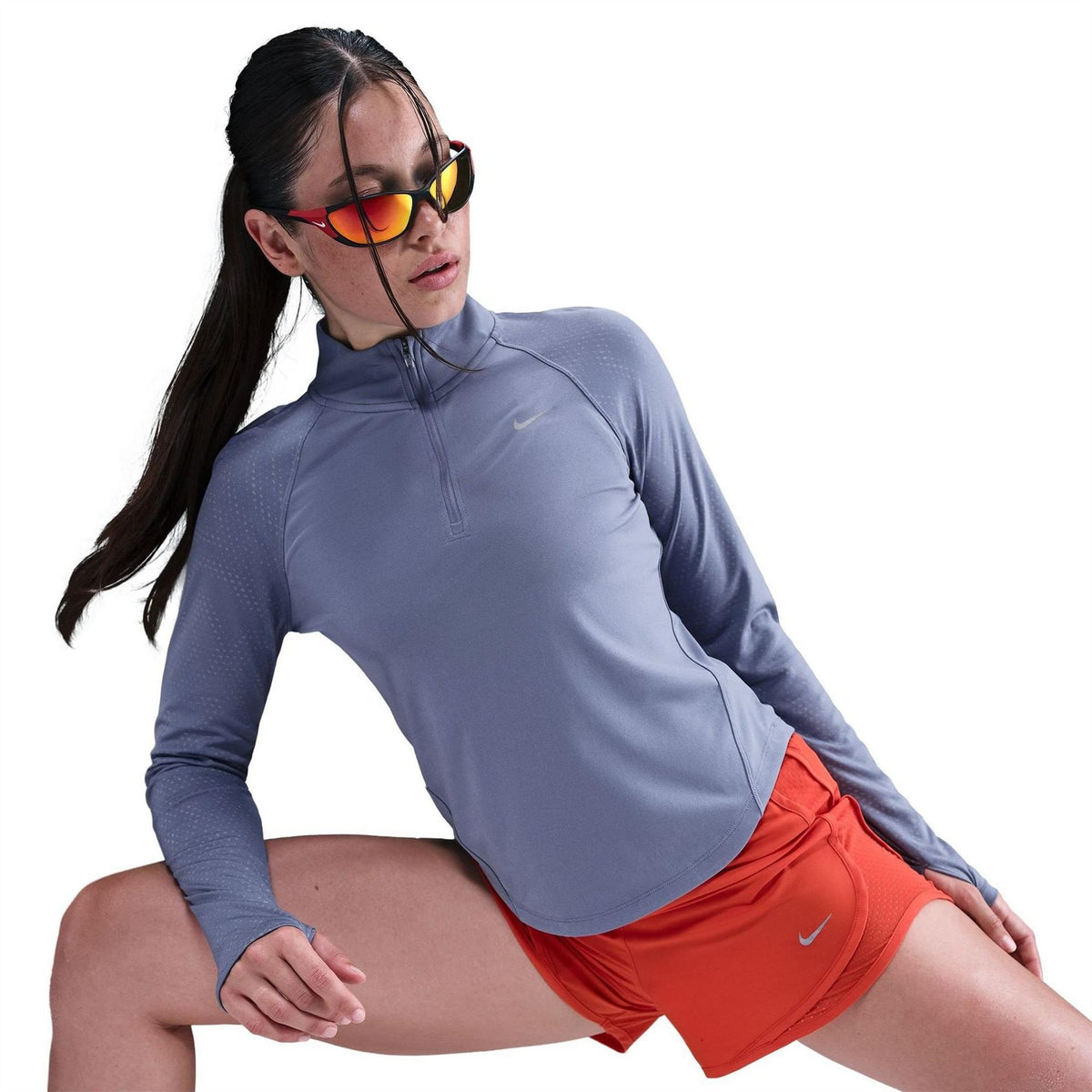 Nike Tech Mock Zip Neck Long Sleeve Athletic Top