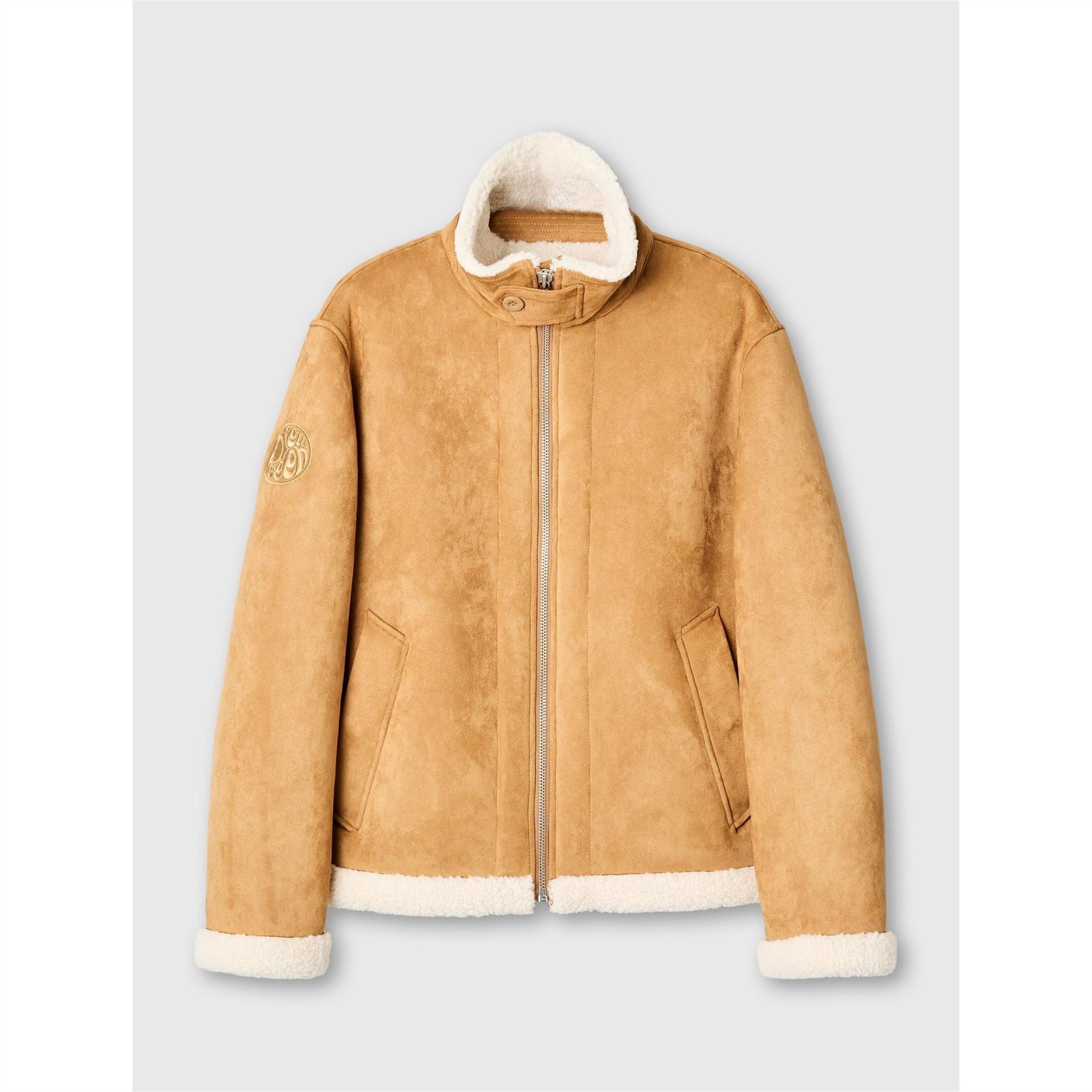 Pretty Green Ashcroft Flight Insulating Aviation Inspired Shearling Jacket