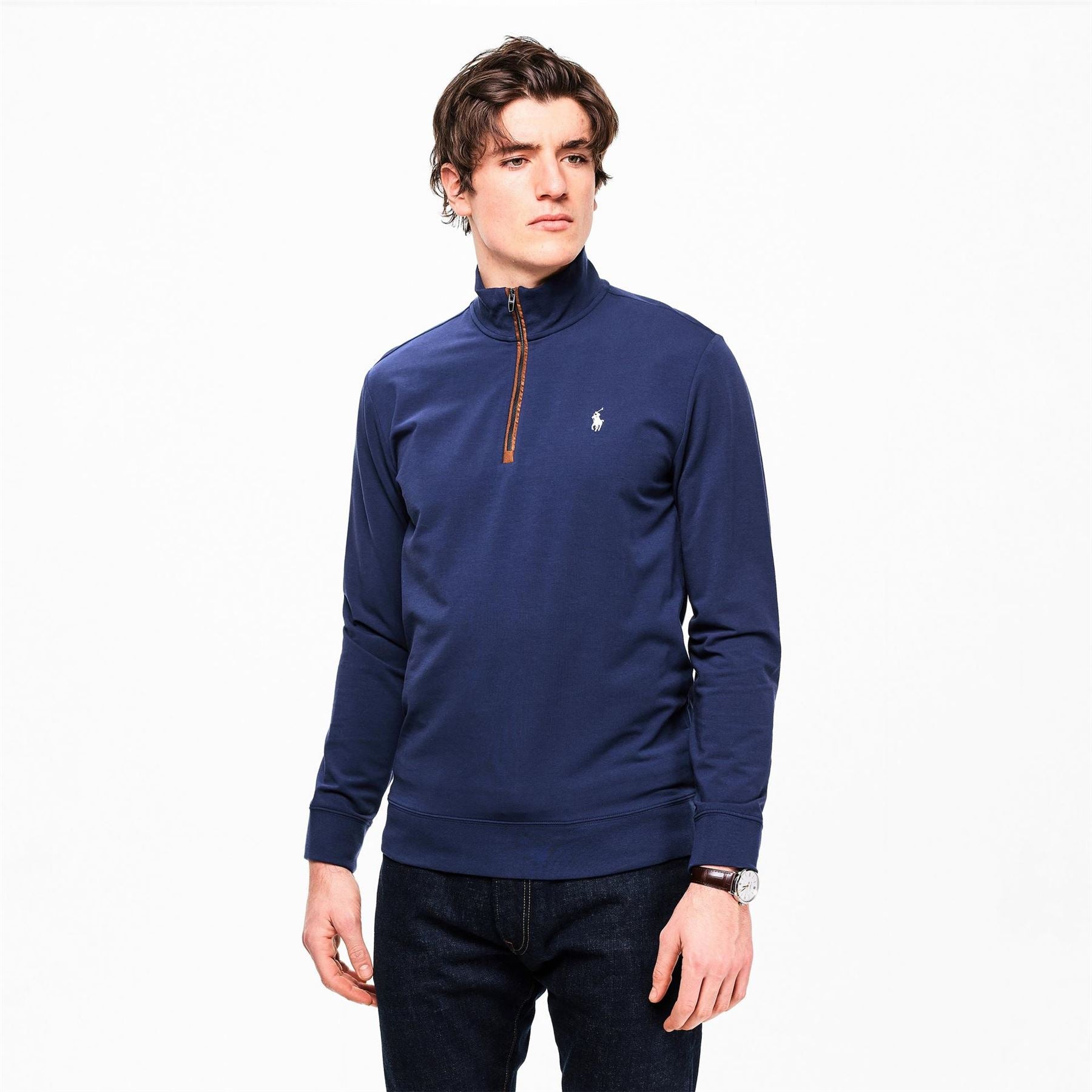 Polo Ralph Lauren Terry Zip Neck Long Sleeve Sweatshirt