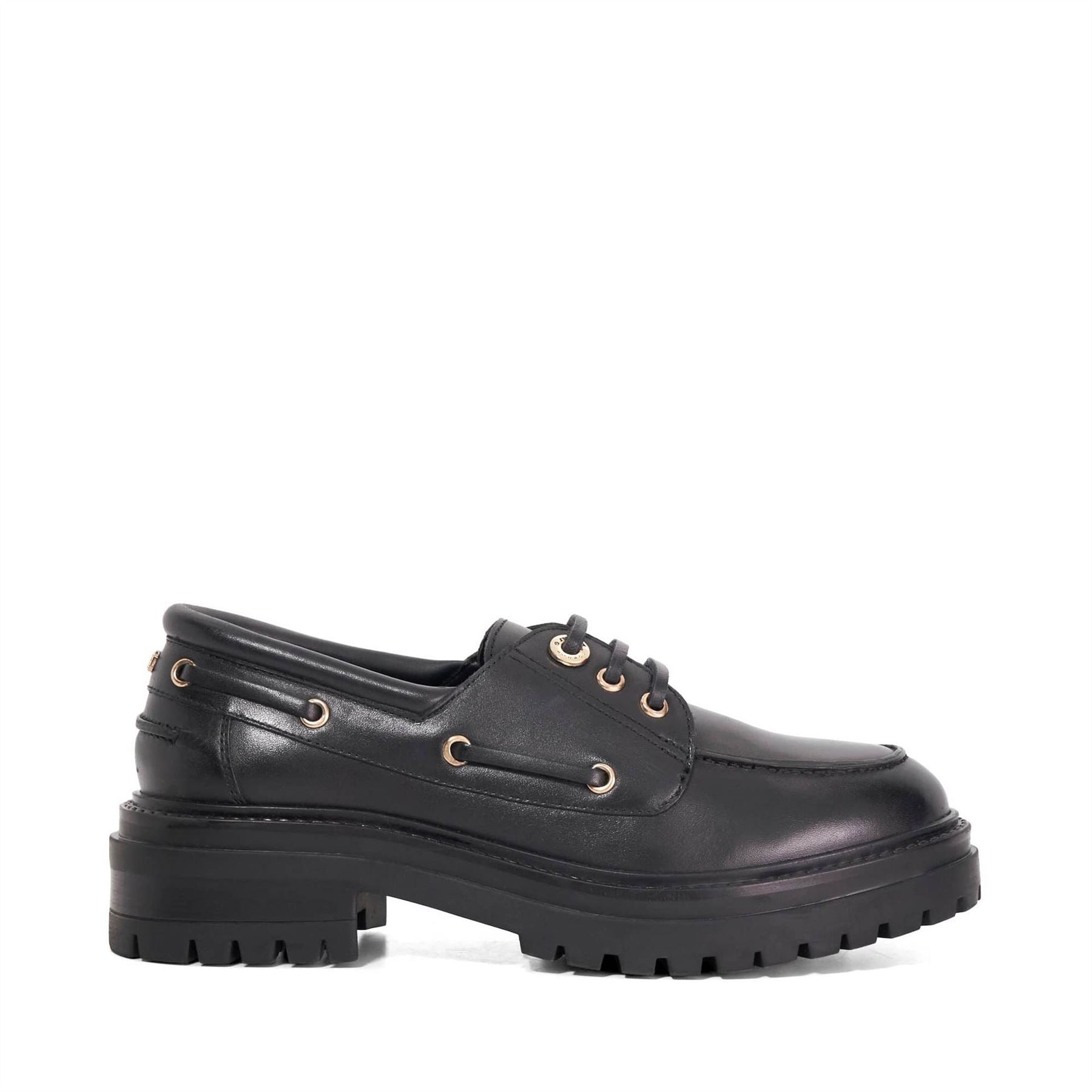Dune London Glazit Lace Up Venetian Loafers with Lug Sole