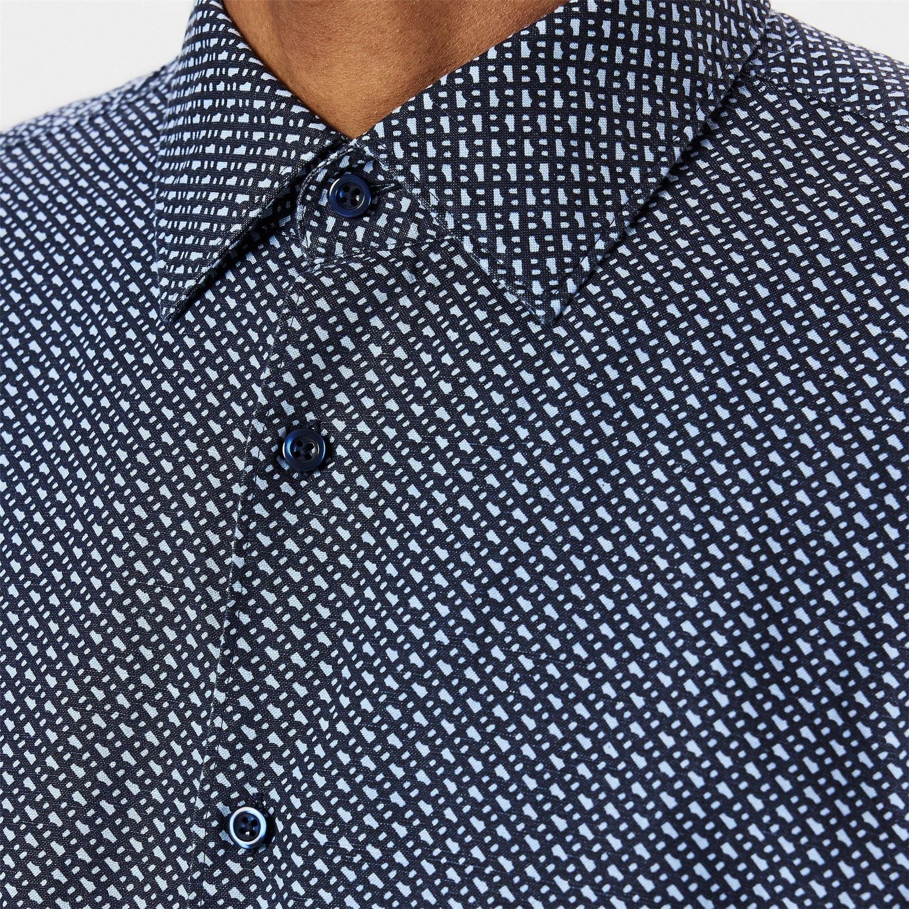 Boss Hbb Chal Kent Patterned Short Sleeve Shirt
