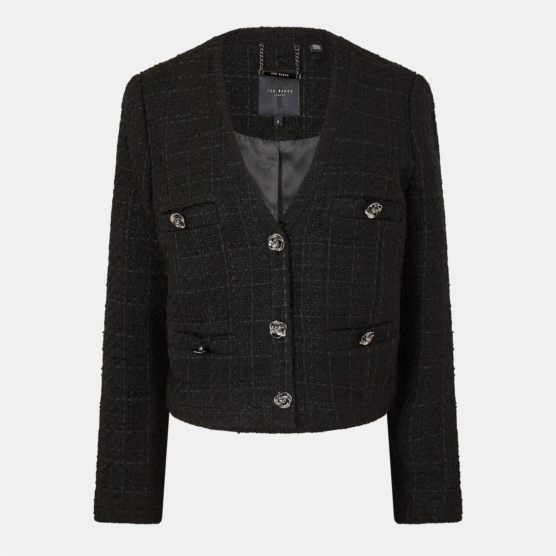 Ted Baker Rose Button Cropped Hybrid Jacket