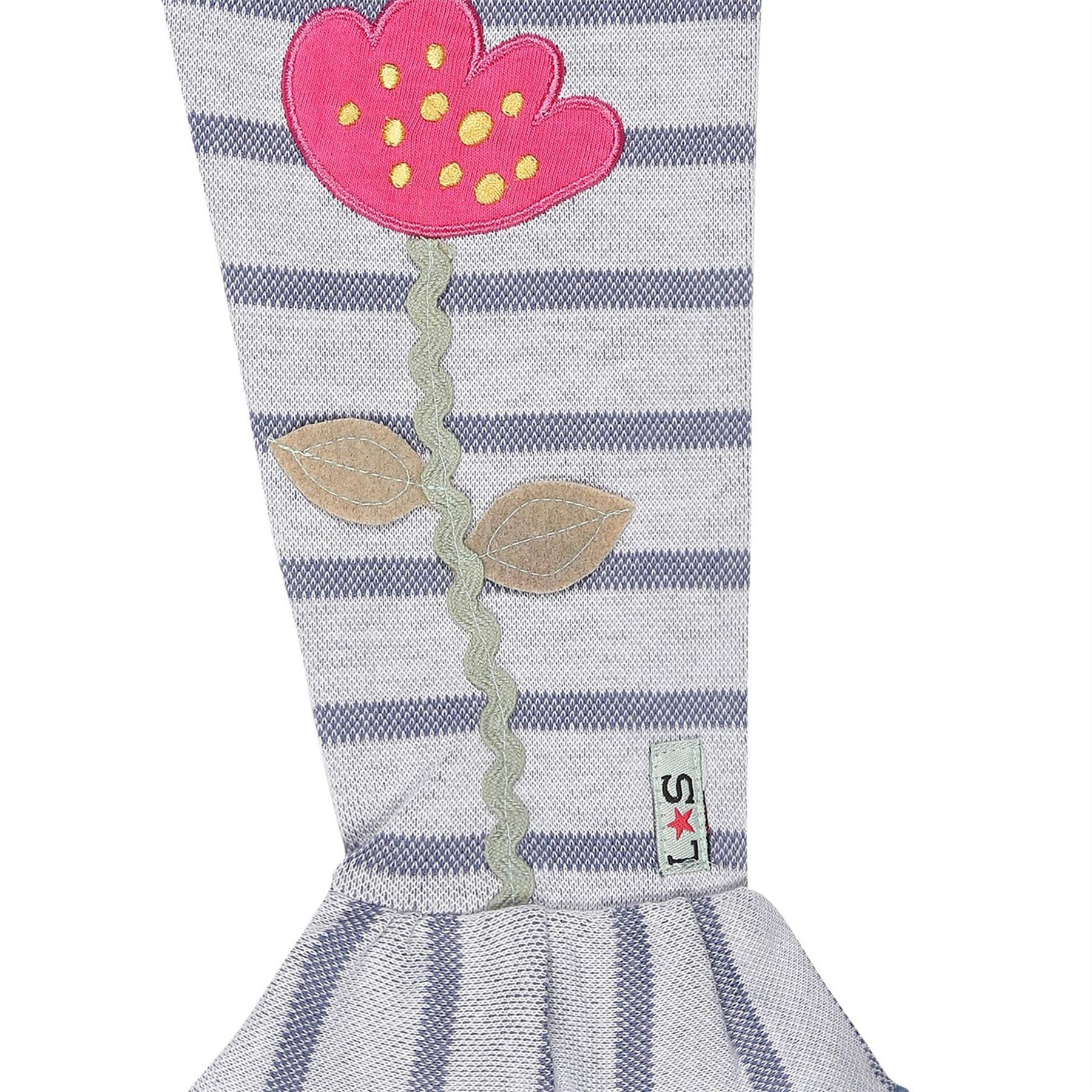 Lilly and Sid Textured Floral Embroidered Stripe Shapewear Leggings