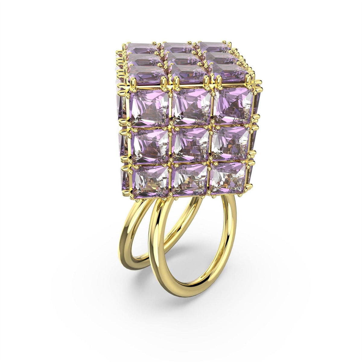 Swarovski Amethyst Band Ring with Crystal