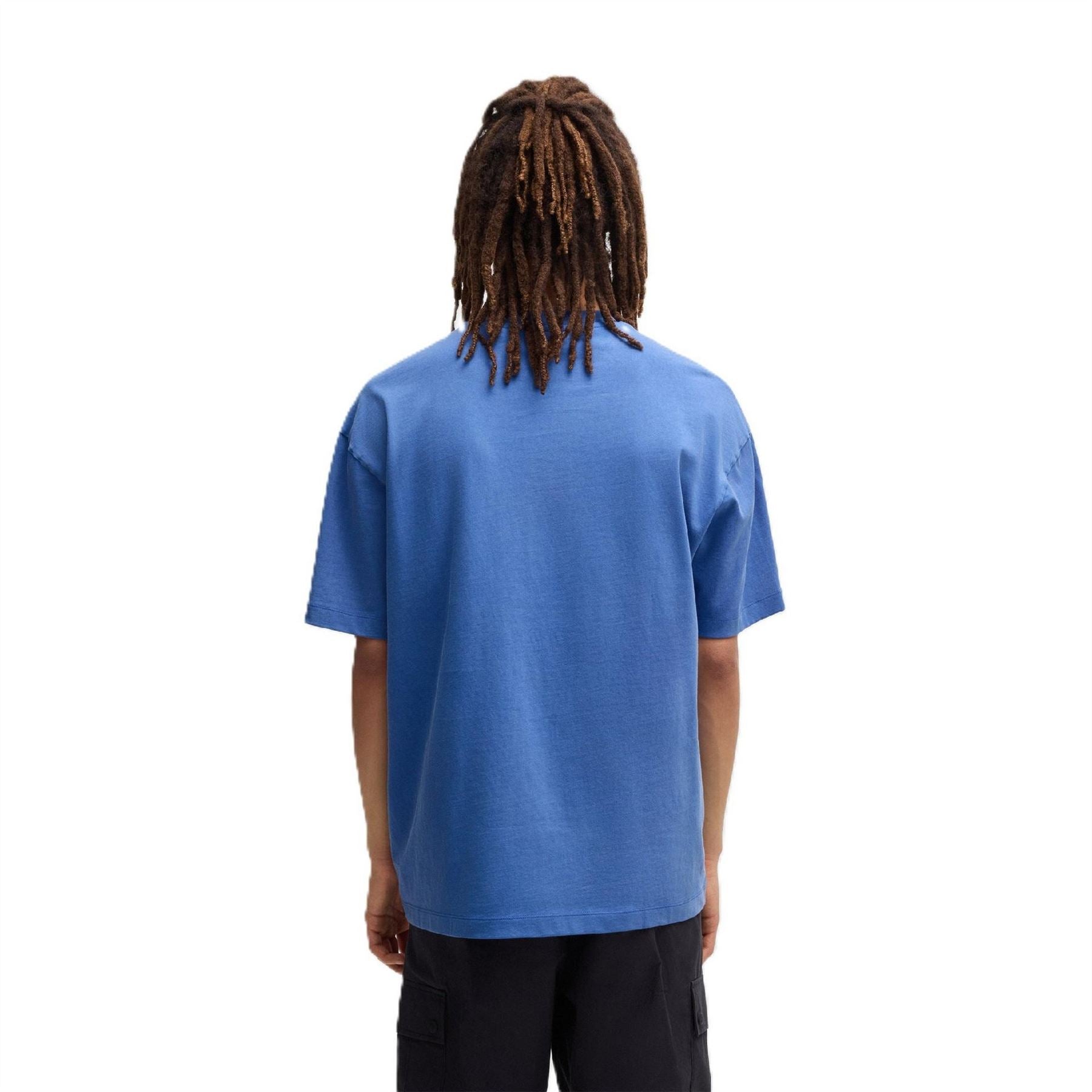 Hugo Graphic Crew Neck Ribbed Collar Oversize T-Shirt