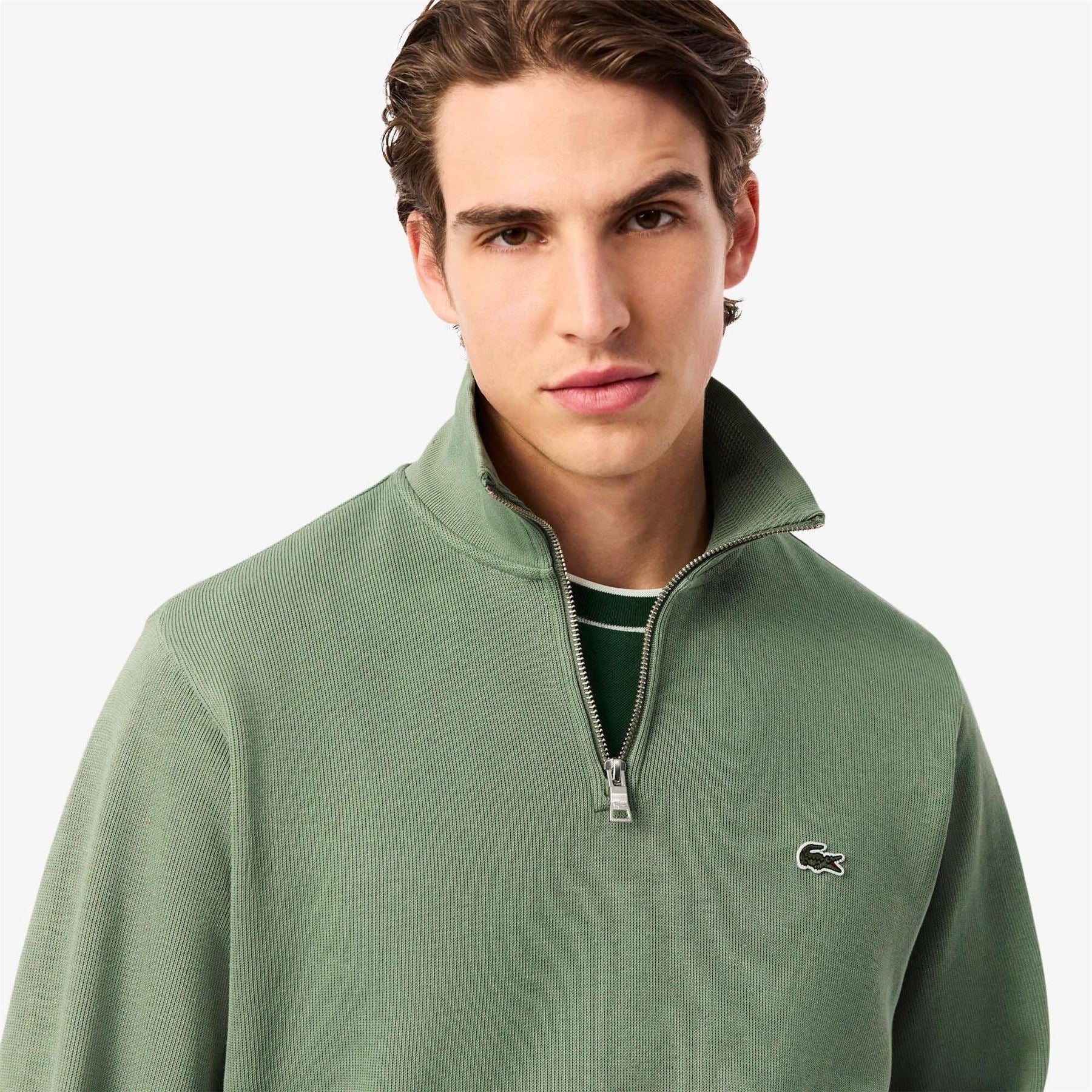 Lacoste Quarter Zip Fleece Top