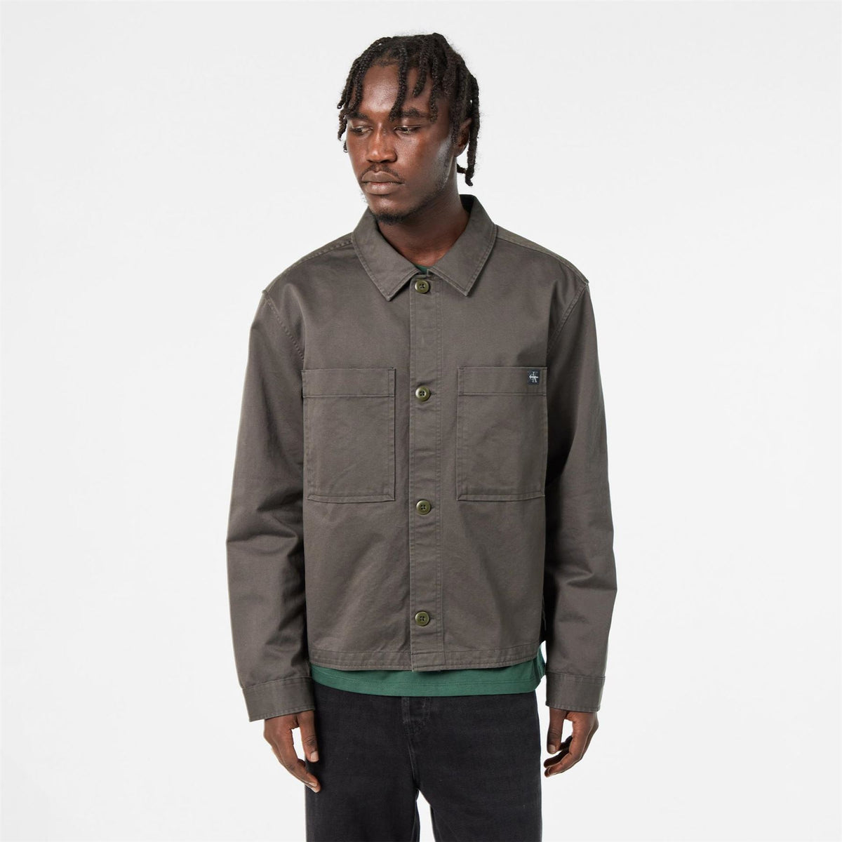 Calvin Klein Jeans Solid Patterned Shirt Collared Overshirt