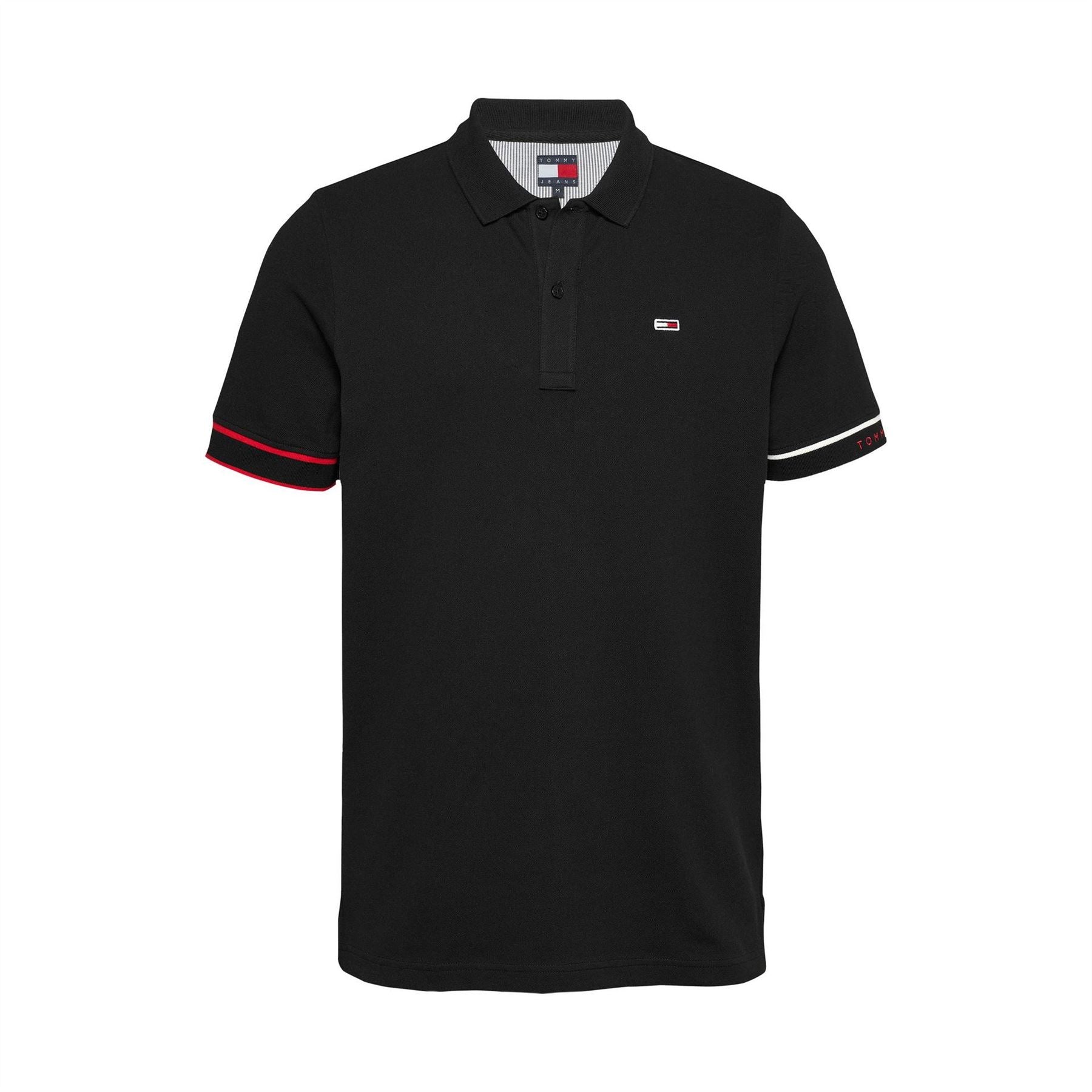 Tommy Jeans Slim Fit Flag Graphic Collared Short Sleeve Polo