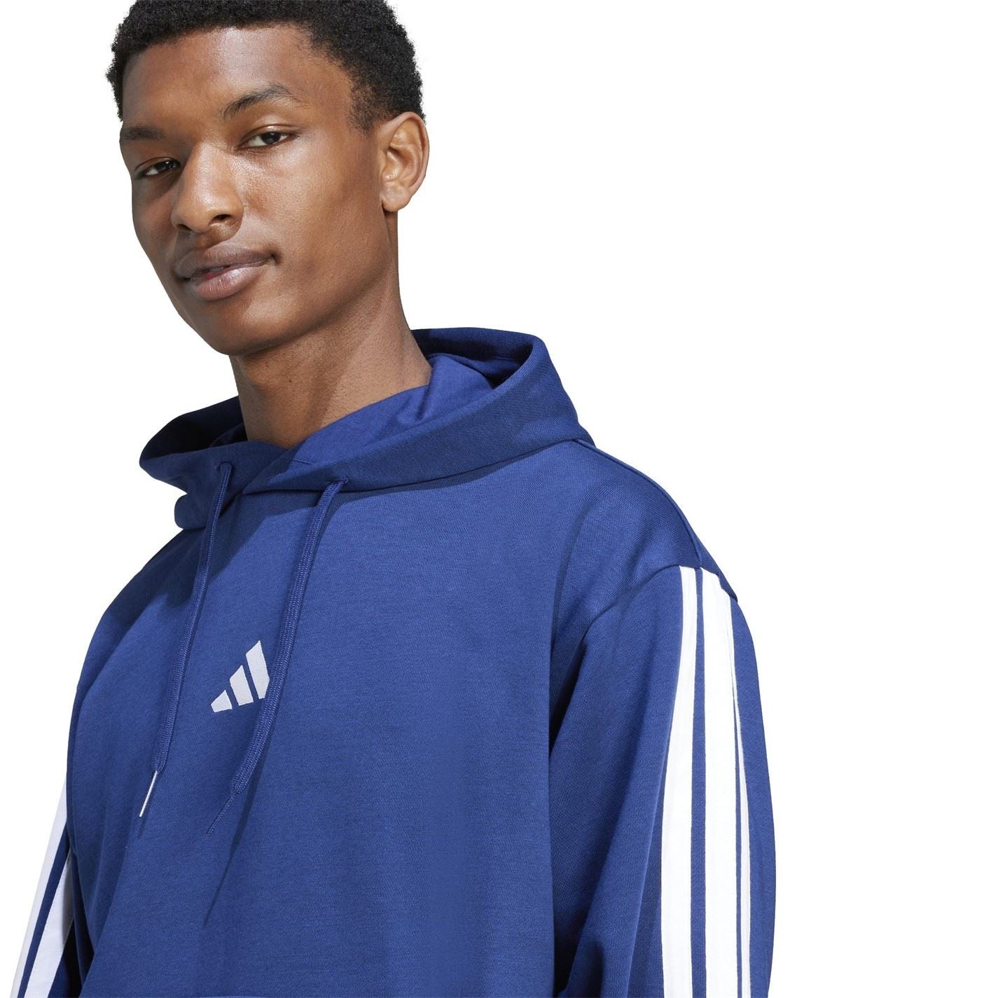 adidas Mens Fleece 3 Stripes Hoodie