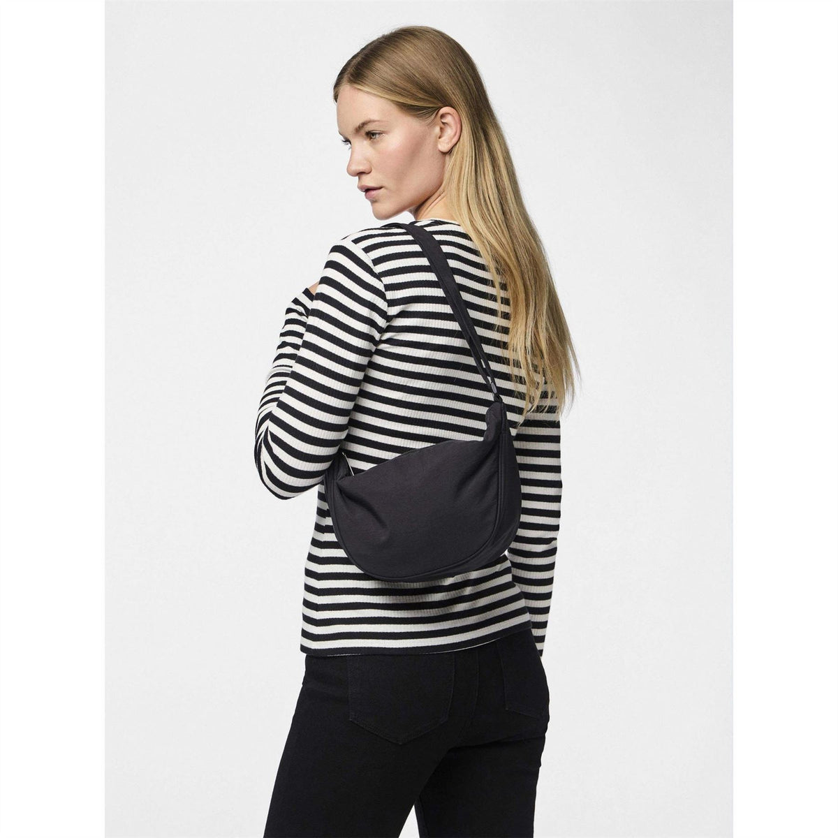 Pieces Amanda Crescent Shape Fanny Pack with Logo