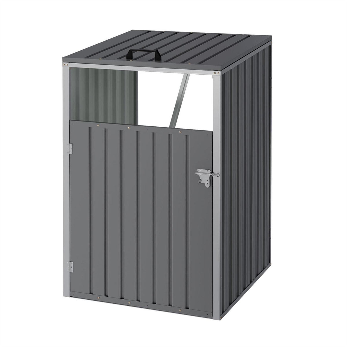 Breeins Galvanised Lockable Sloped Roof Bin Shed
