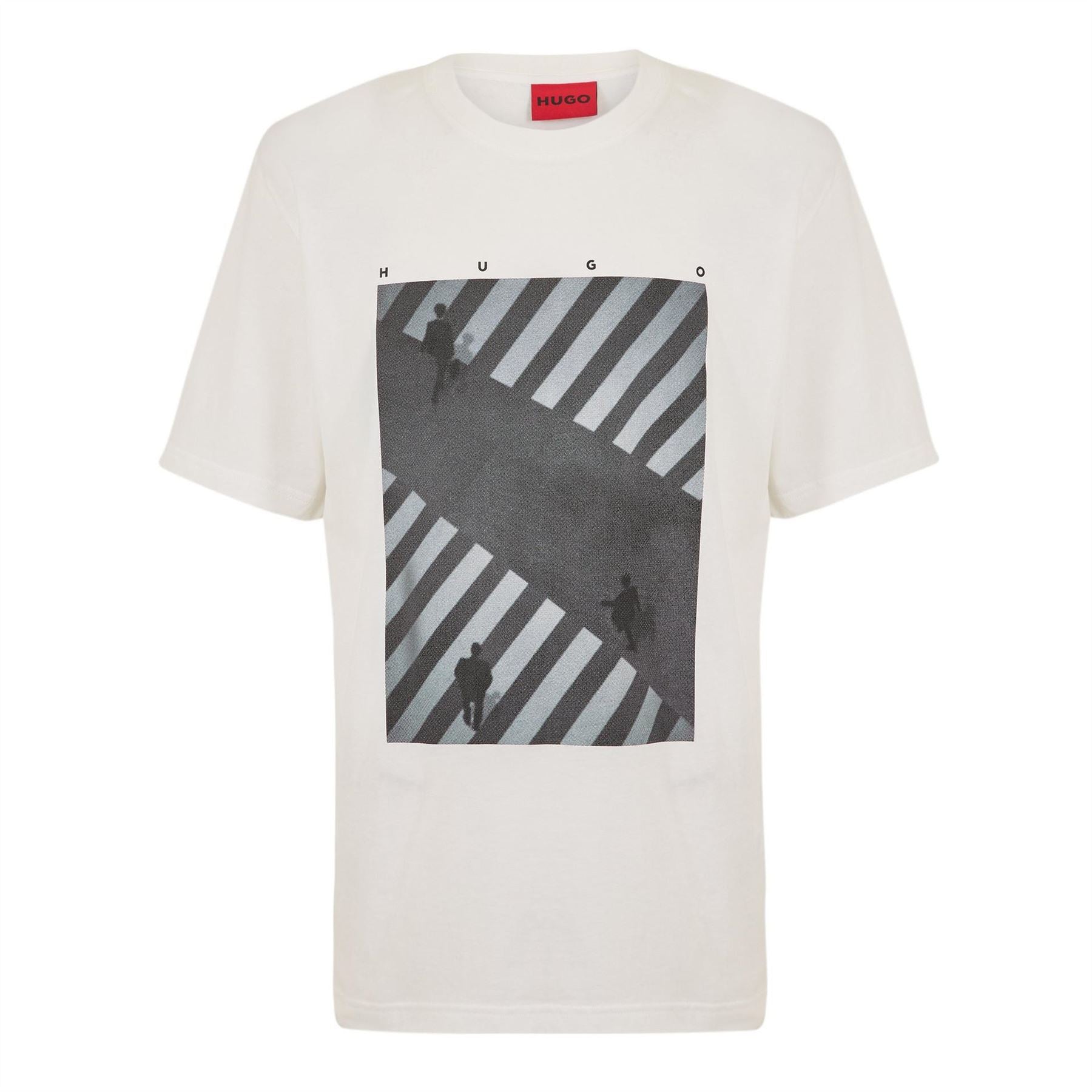 Hugo Graphic Crew Neck Ribbed Collar Short Sleeve Jersey T-Shirt