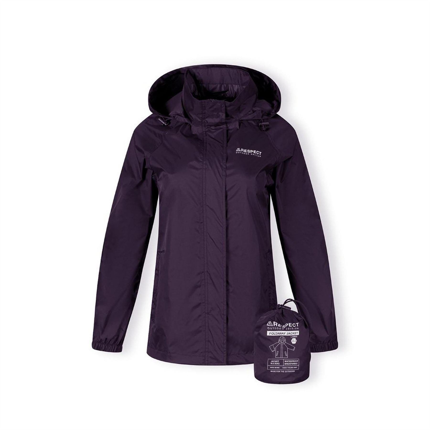Minoti Women Packaway Waterproof Jacket Purple 36 48