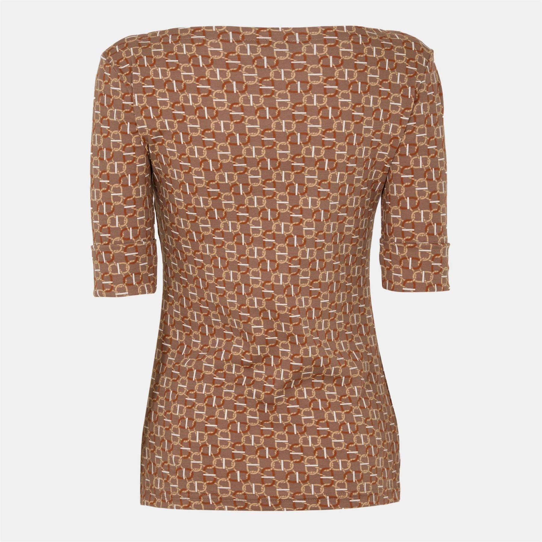 Lauren by Ralph Lauren Judy Boat Neck Three-Quarter Sleeve T-Shirt