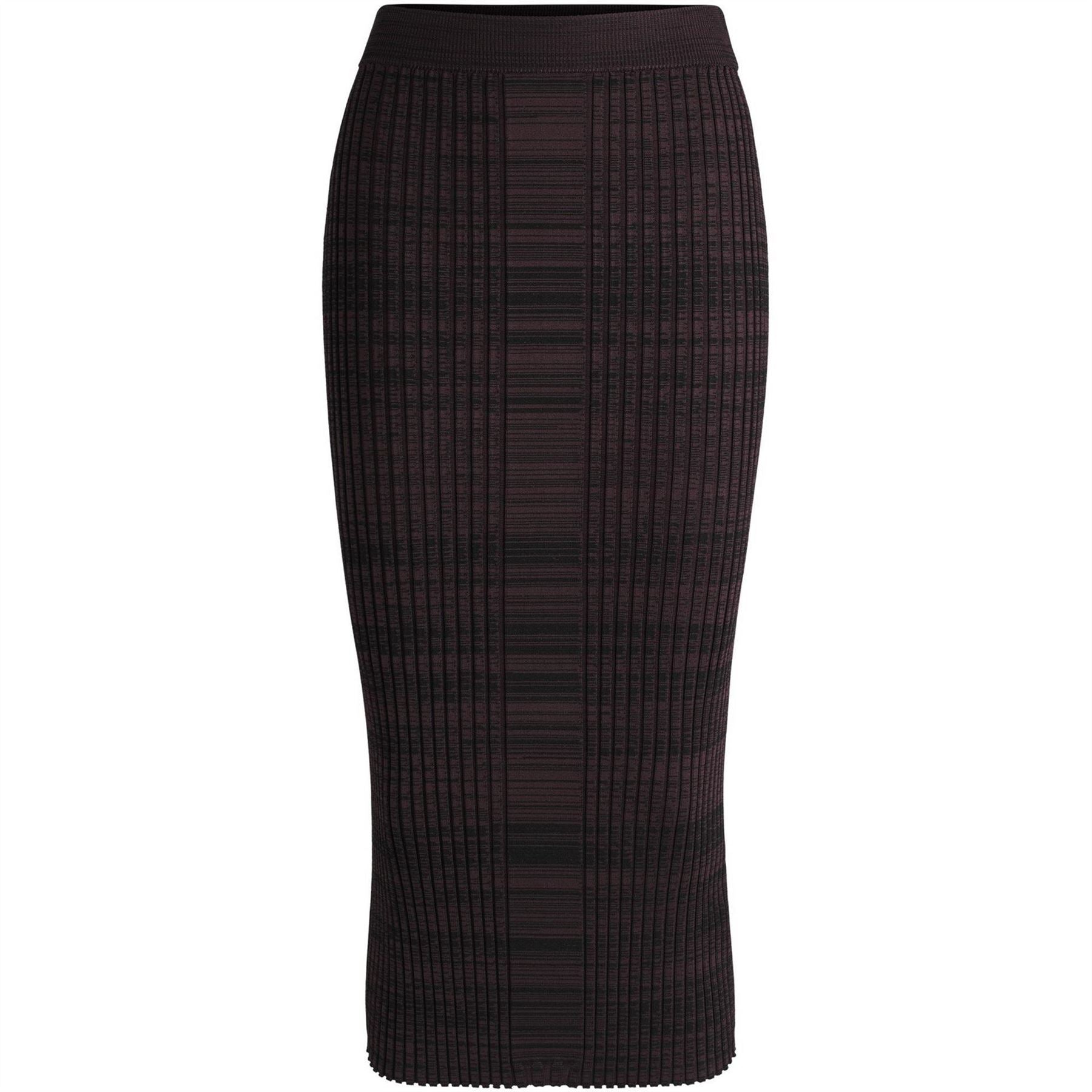 Boss Farmina Midi Vertical Stripe Patterned Knitted Skirt
