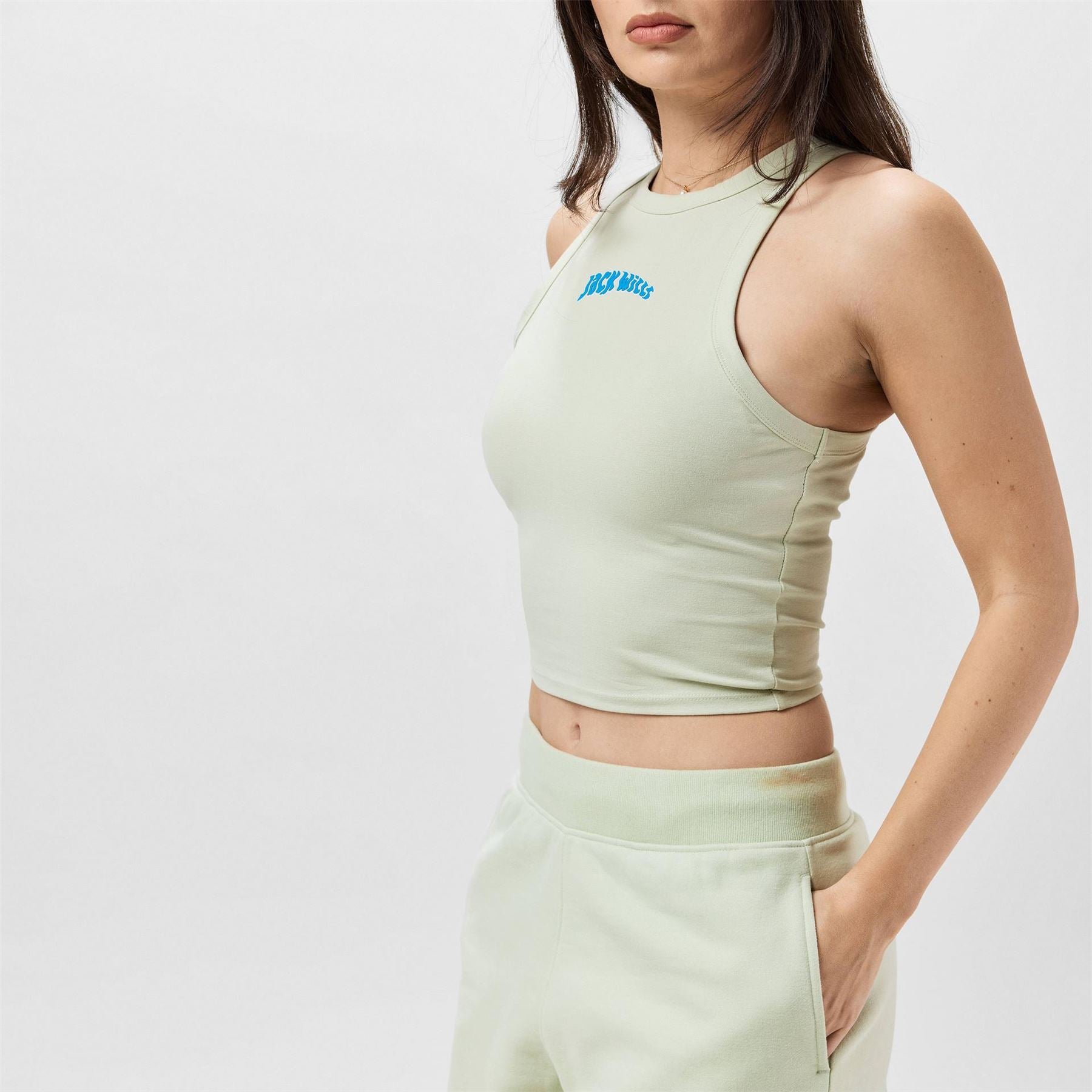 Jack Wills Cropped Crew Neck Lettering Slim Fit Tank