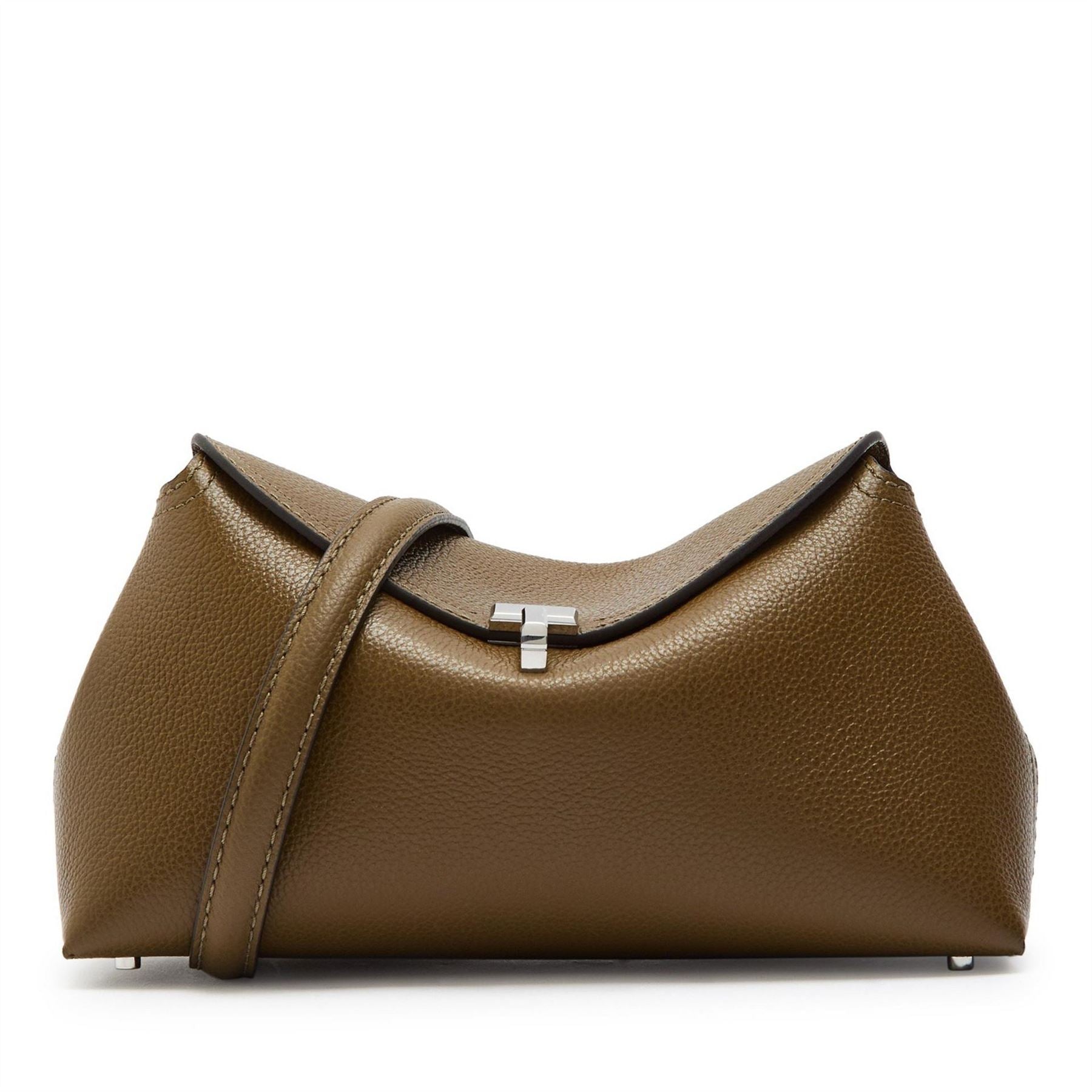 Toteme Lock Grained Leather Clutch