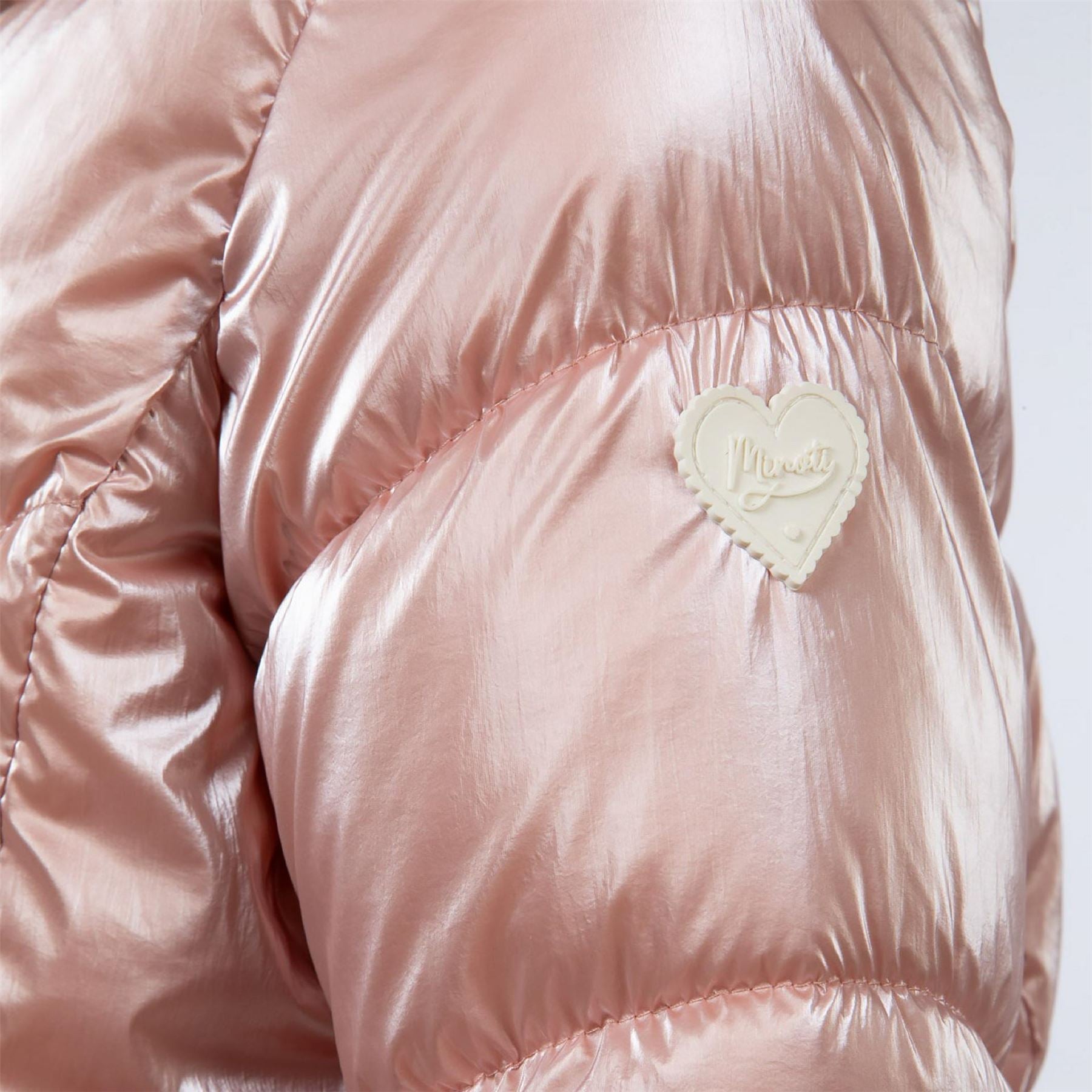 Minoti Girls Winter Jacket With Metallic Finish And Faux Fur Pink