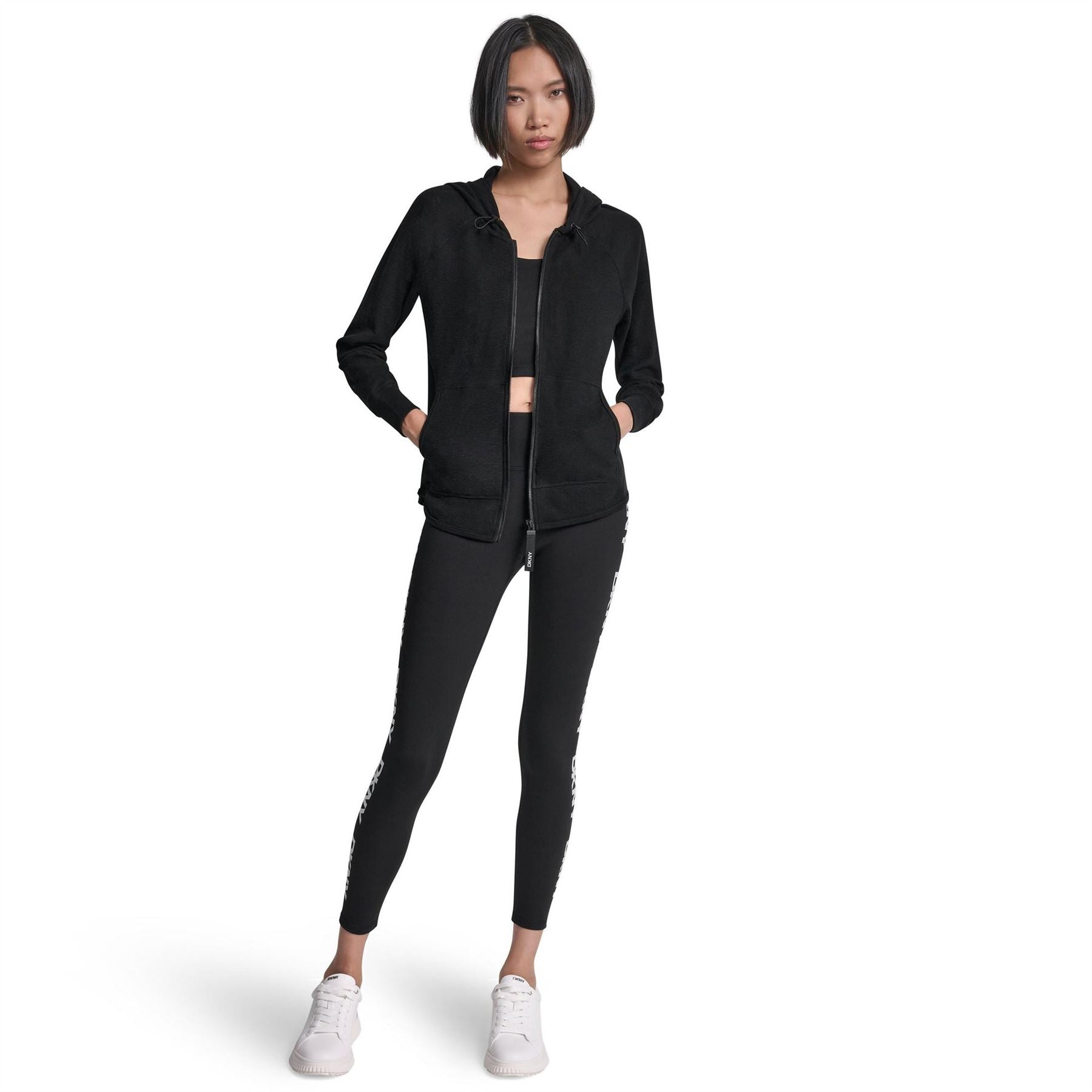 DKNY FulL-Zip Waffle Hoody