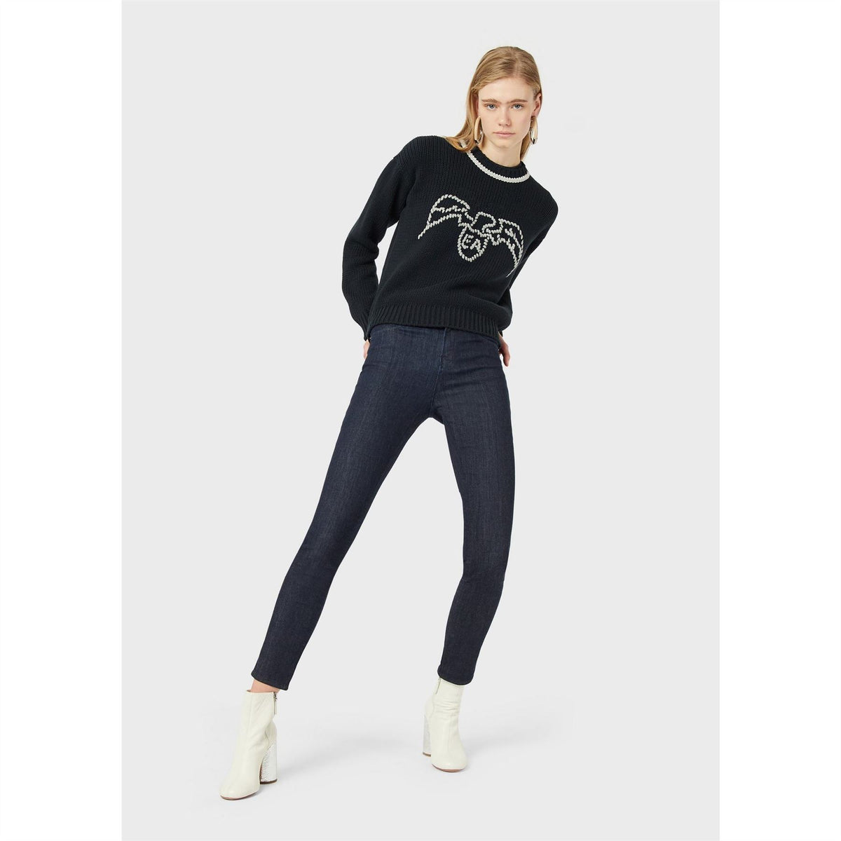 Emporio Armani Waffle Crew Neck Regular Fit Sweater