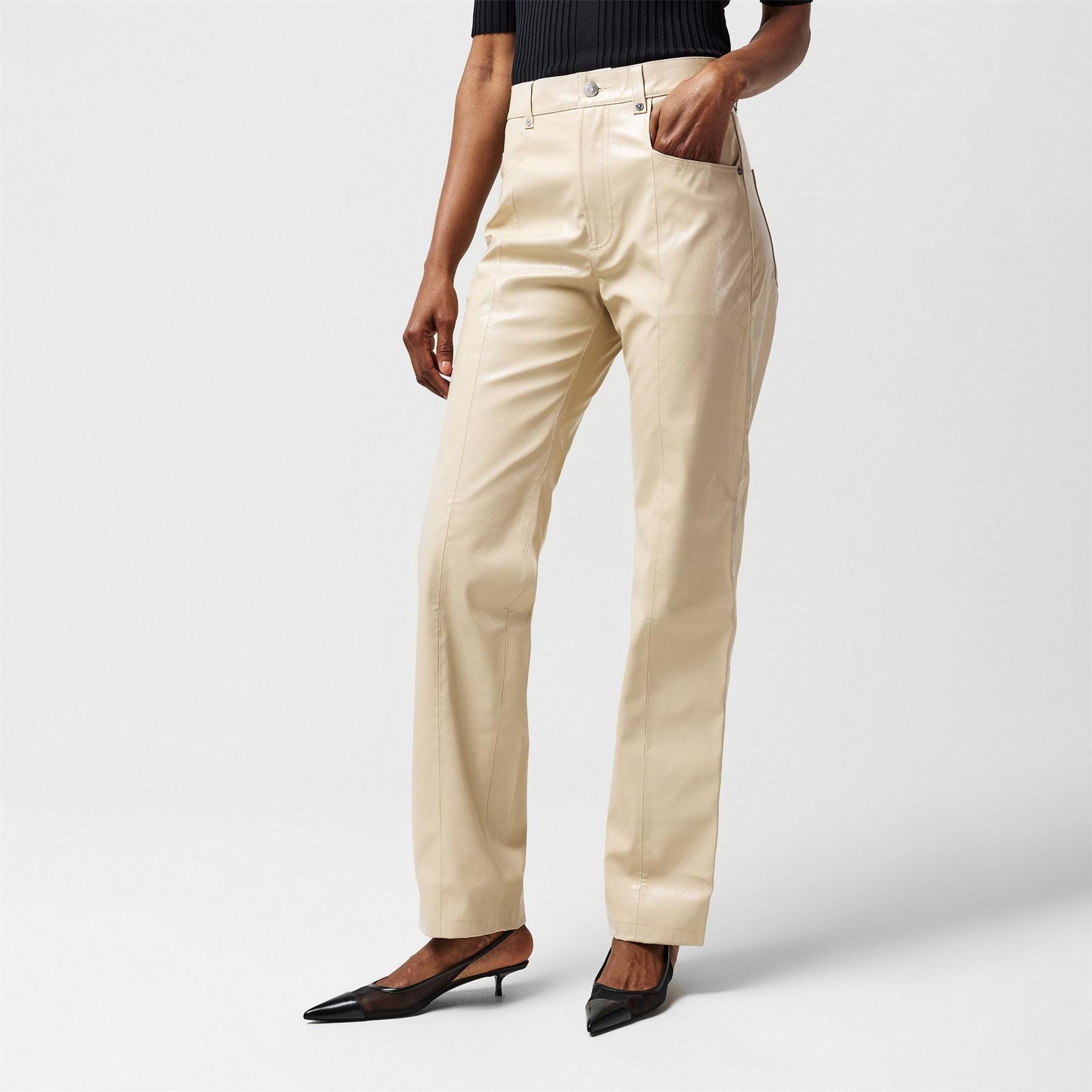 Boss C Tadas Leather Pu Trousers