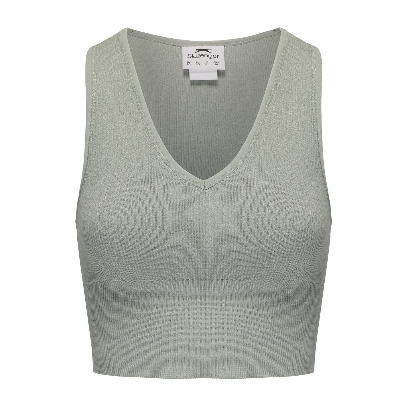Slazenger 2 Pack Cropped Slim Fit V-Neck Tank