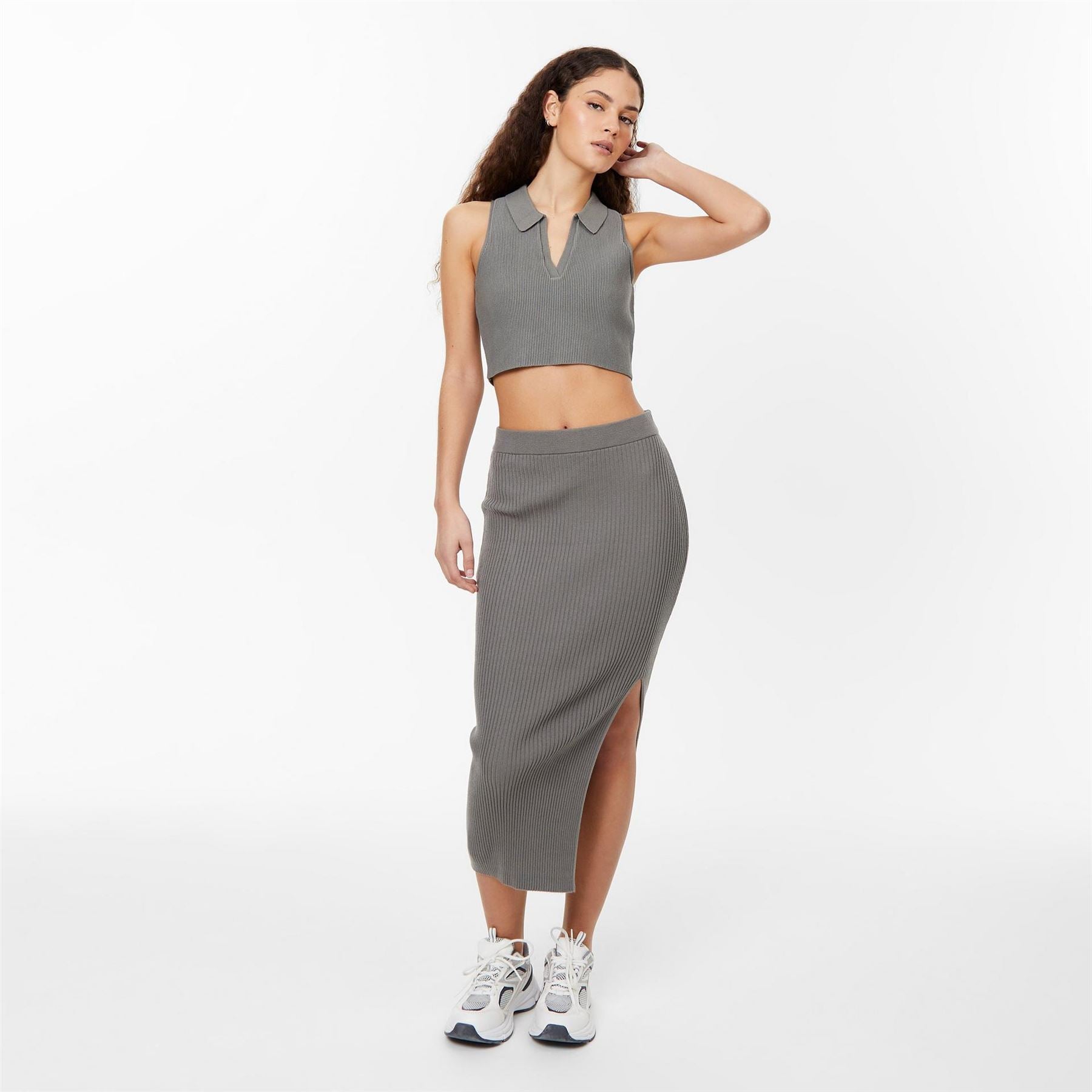 Jack Wills Knitted Polo Crop Top