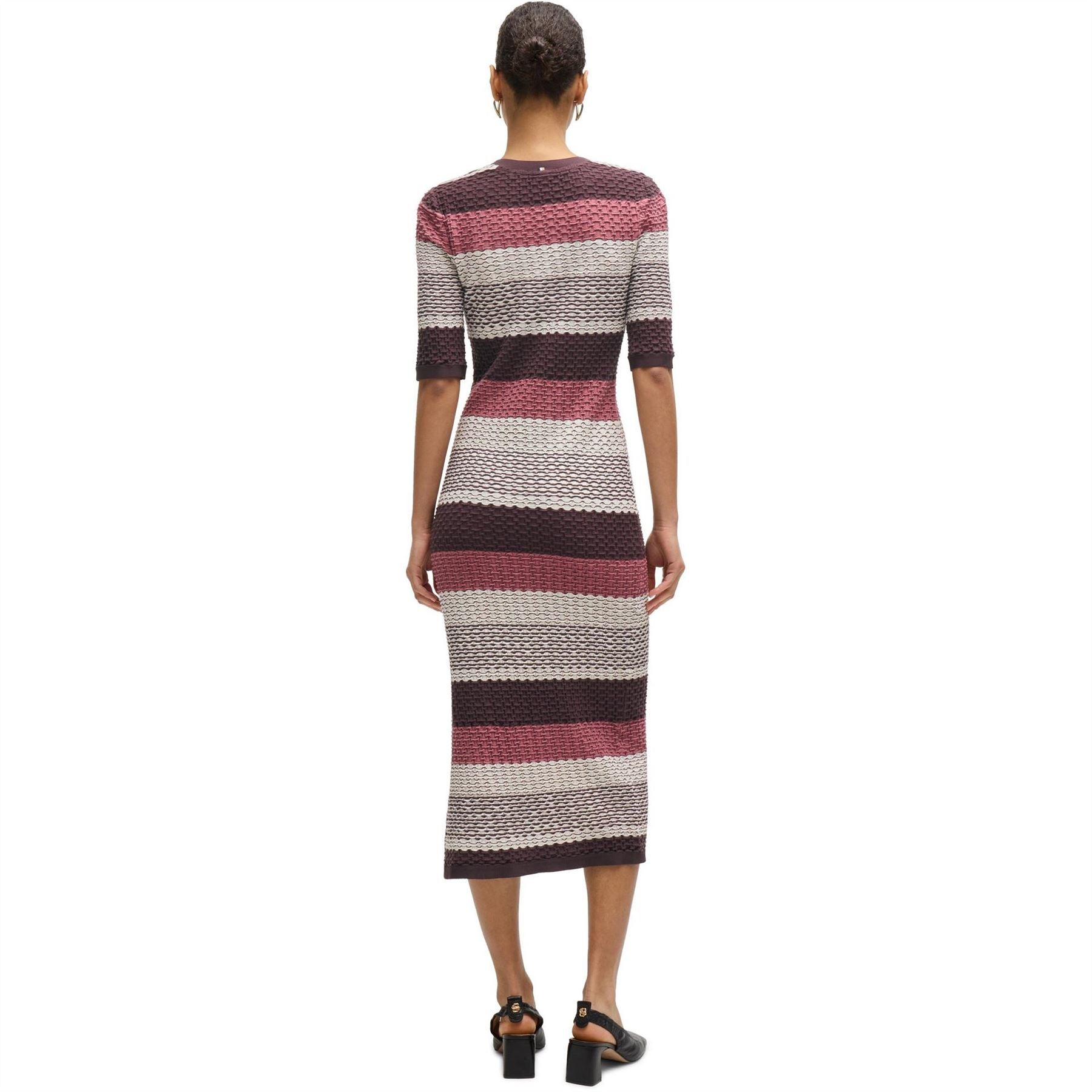 Boss Etanah Crew Neck Three Quarter Sleeve Maxi Dress