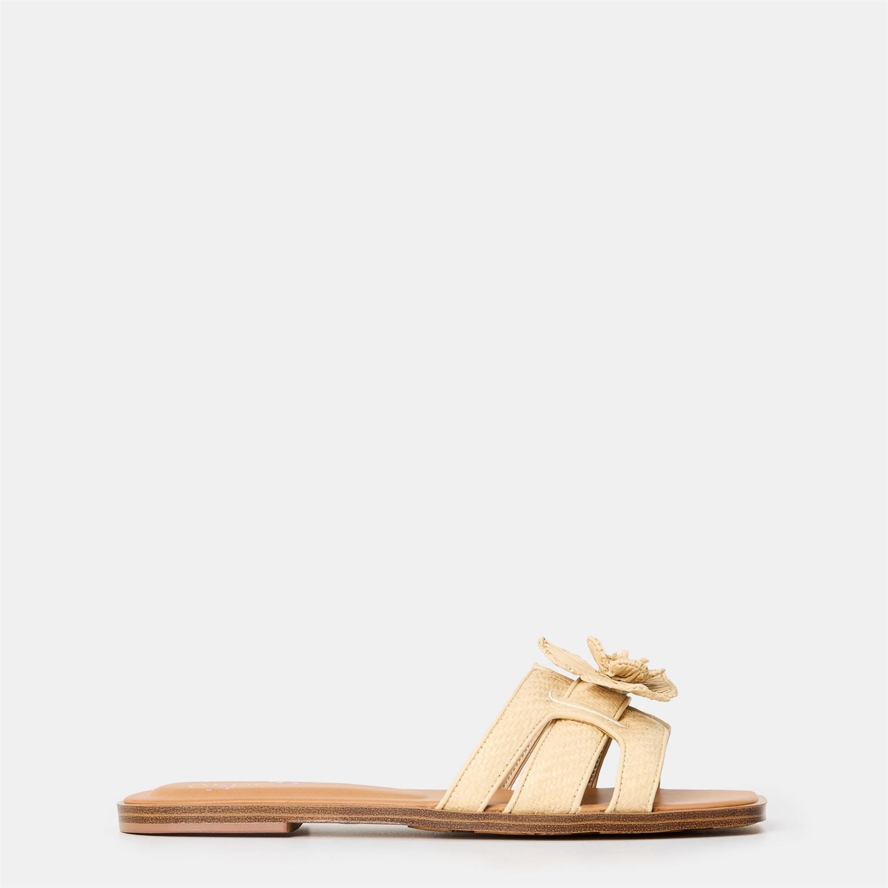 Aldo Floral Open Toe Flat Heel Slides