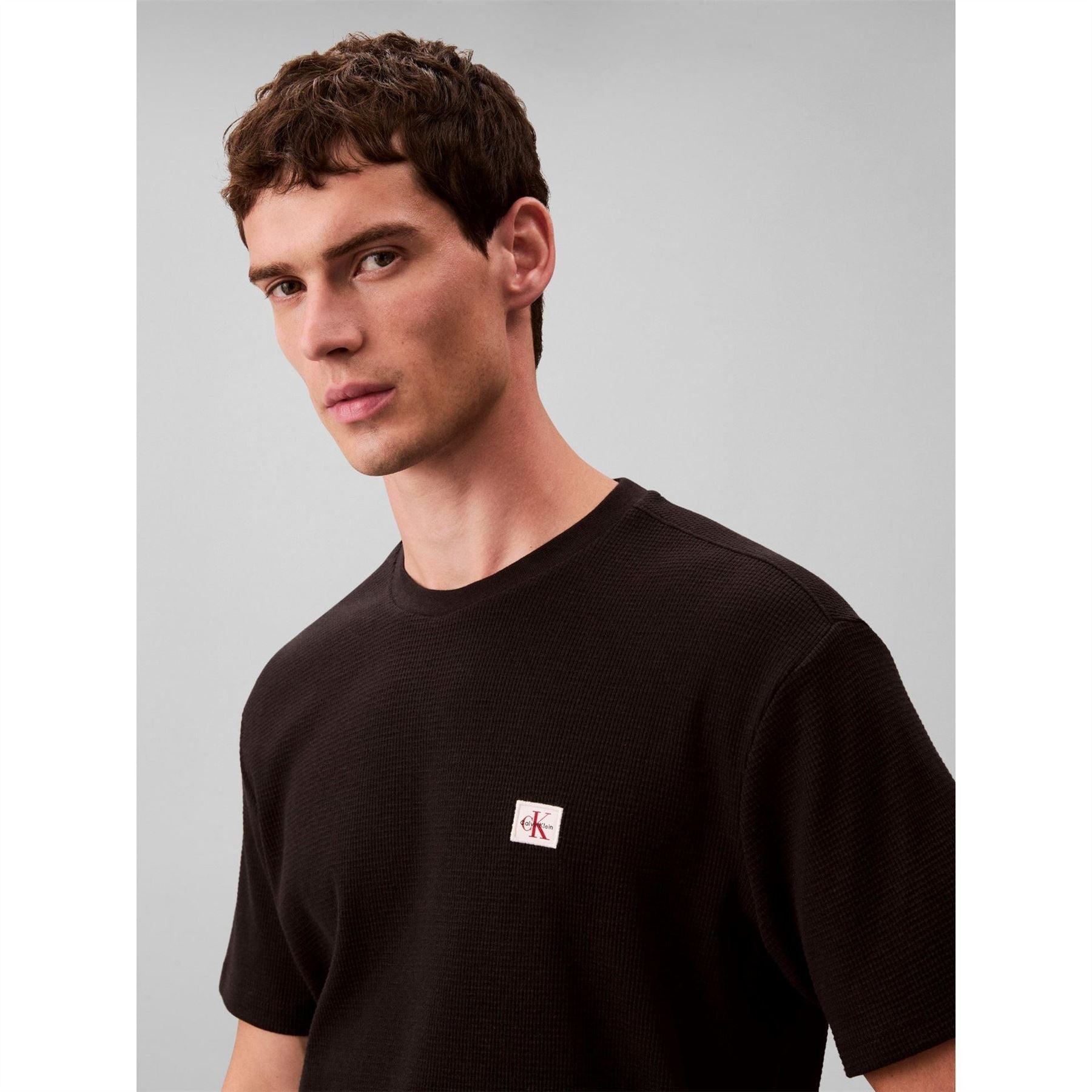 Calvin Klein Jeans Crew Neck Short Sleeve Waffle T-Shirt