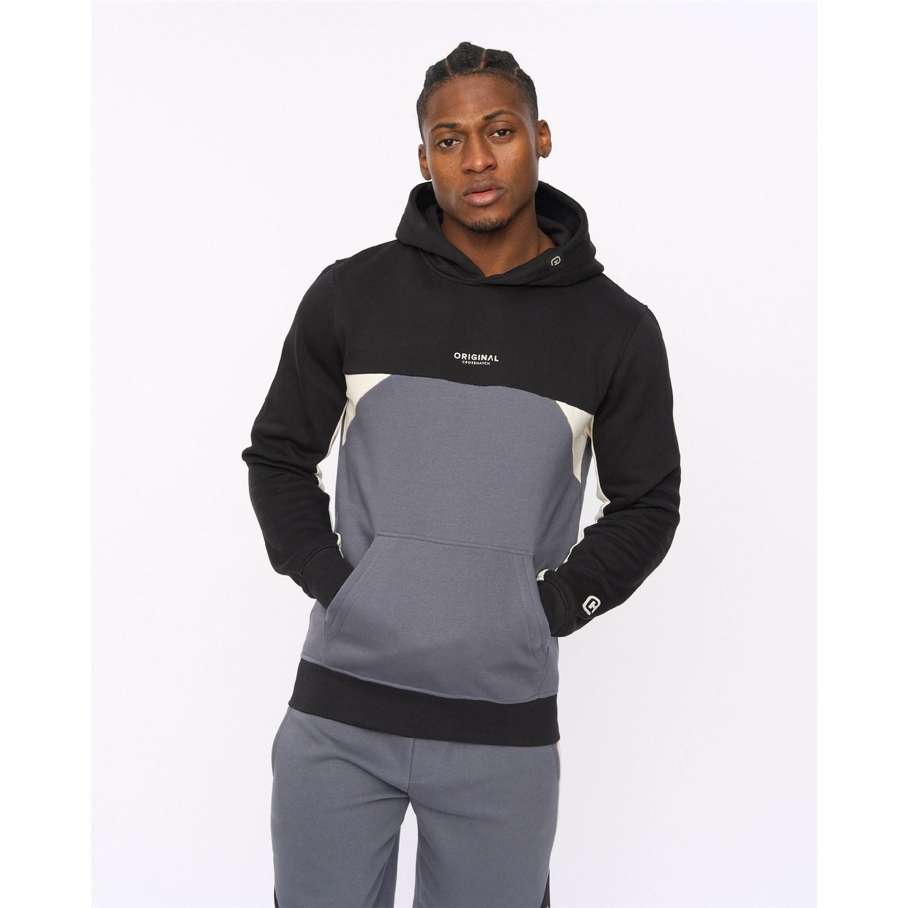 Crosshatch Castlebay Hooded Neck Kangaroo Pocket Sweatshirt