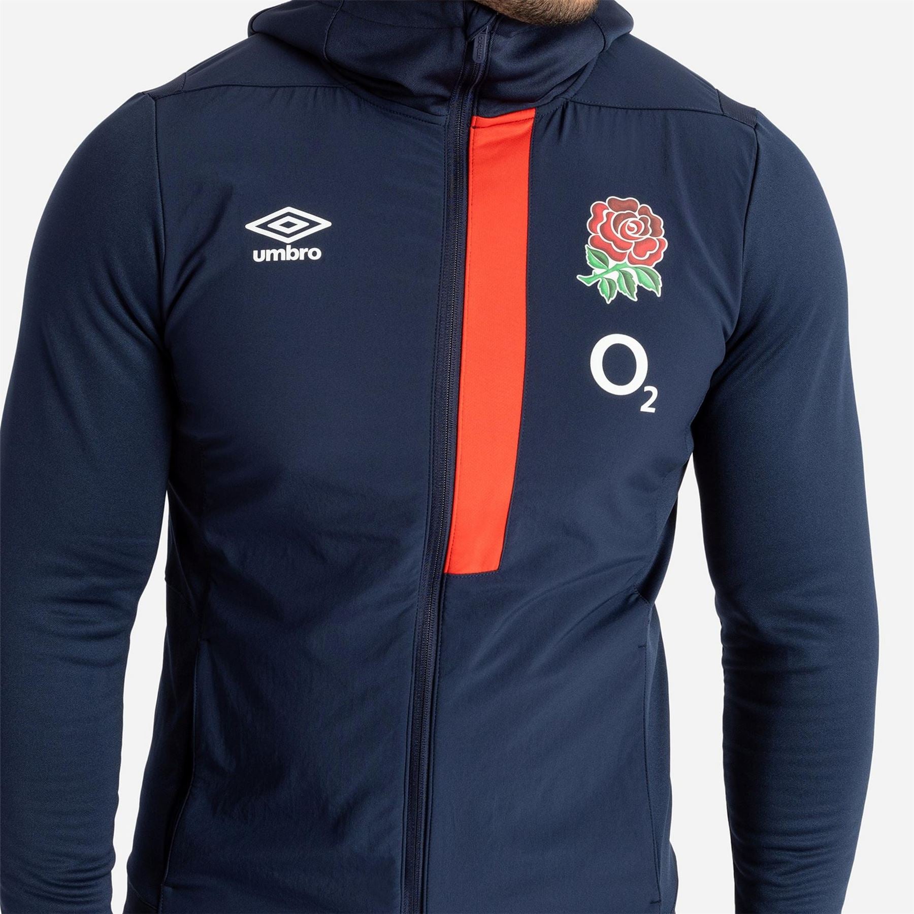Umbro England Rugby 2023 Long Sleeve Hooded Jacket