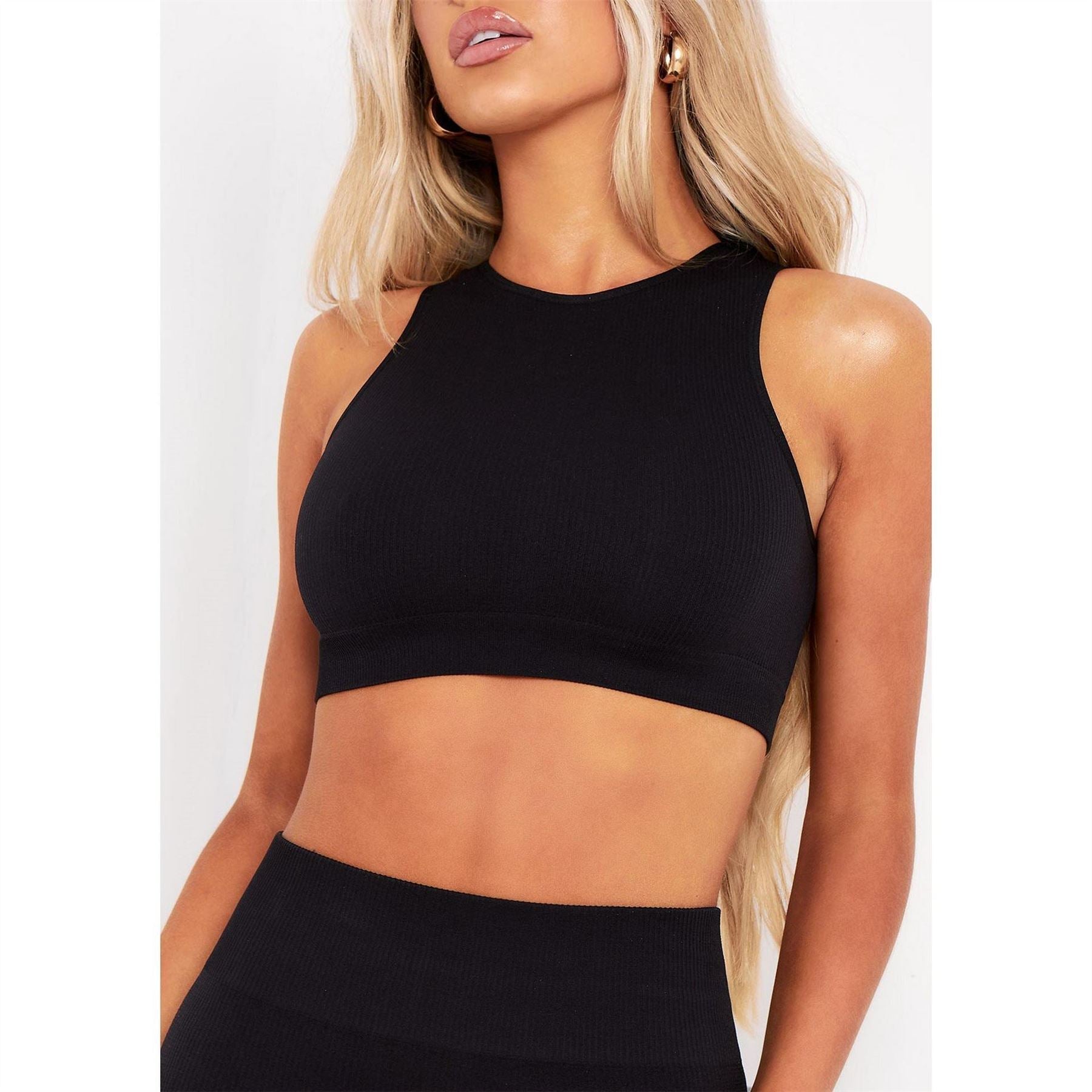Missy Empire Ribbed Racer Crop Top