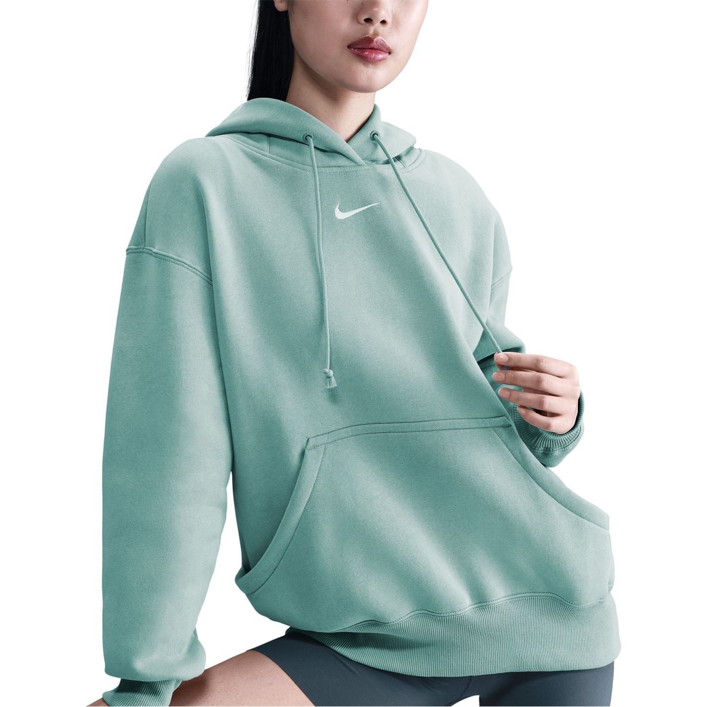 Nike Phoenix Fleece Oversize Fit Drop Shoulder Long Sleeve Hooded Neck Sweatshirt