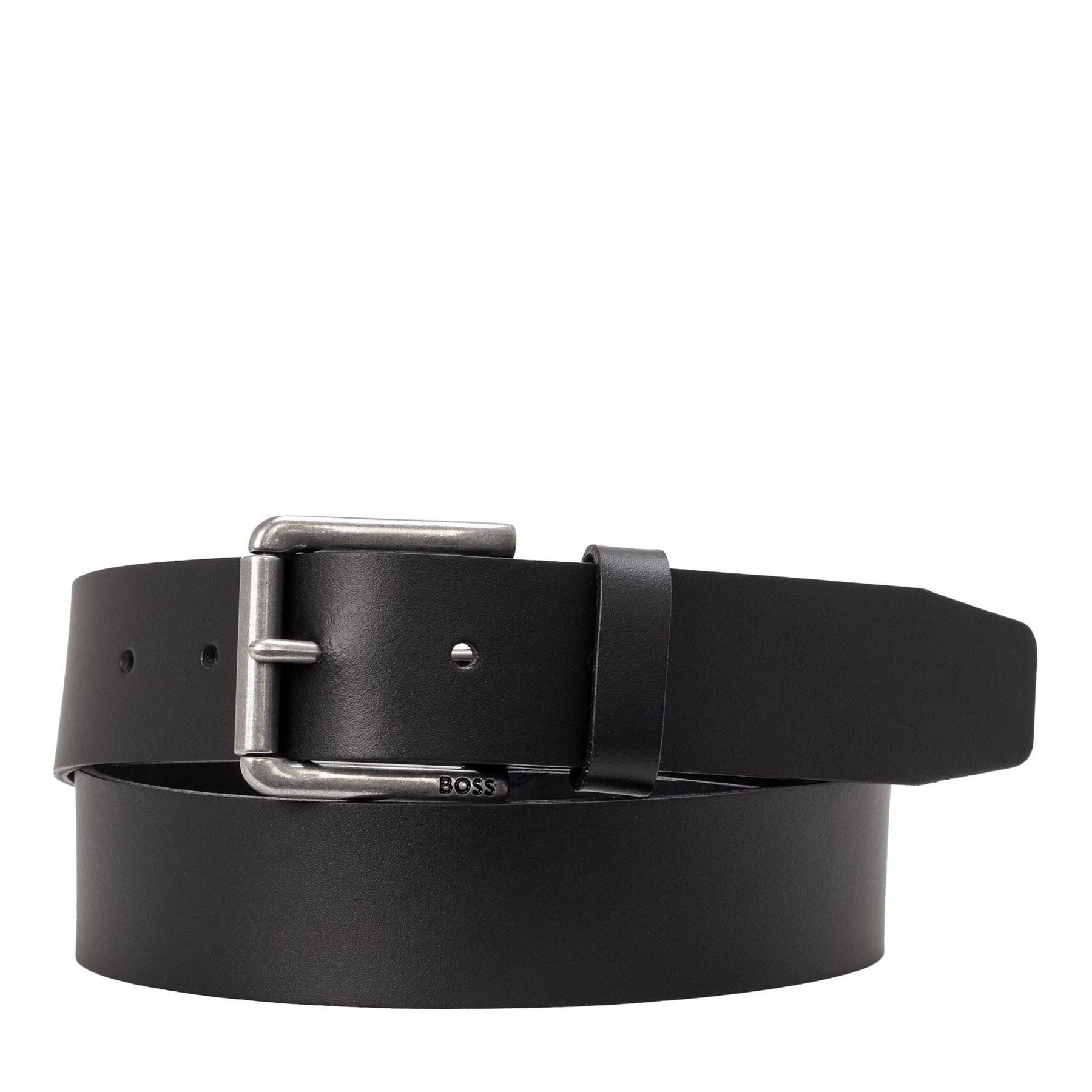 Boss Leather Pin Buckle Belt with Metal Logo