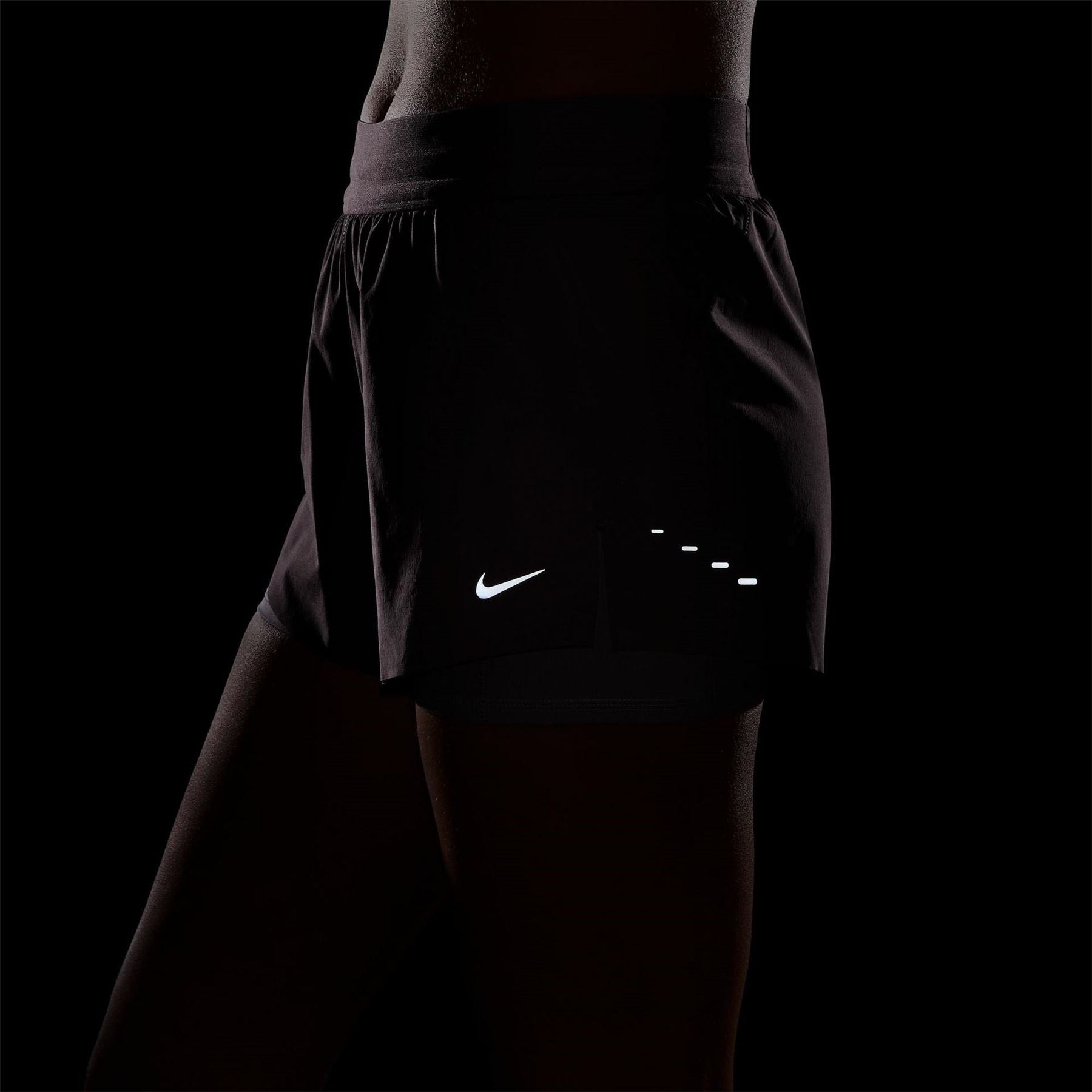 Nike Womens Dri Fit Swift Mid Rise 3 2 In 1 Shorts