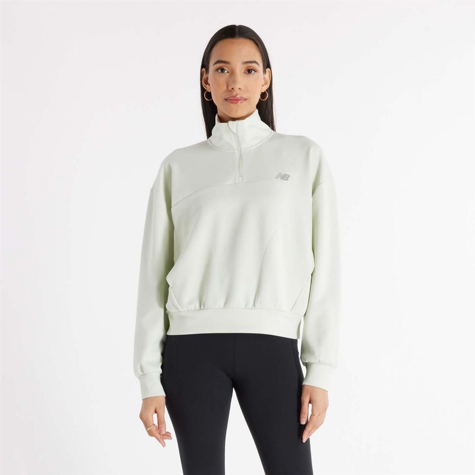 New Balance Knit Oversized Quarter Zip Top