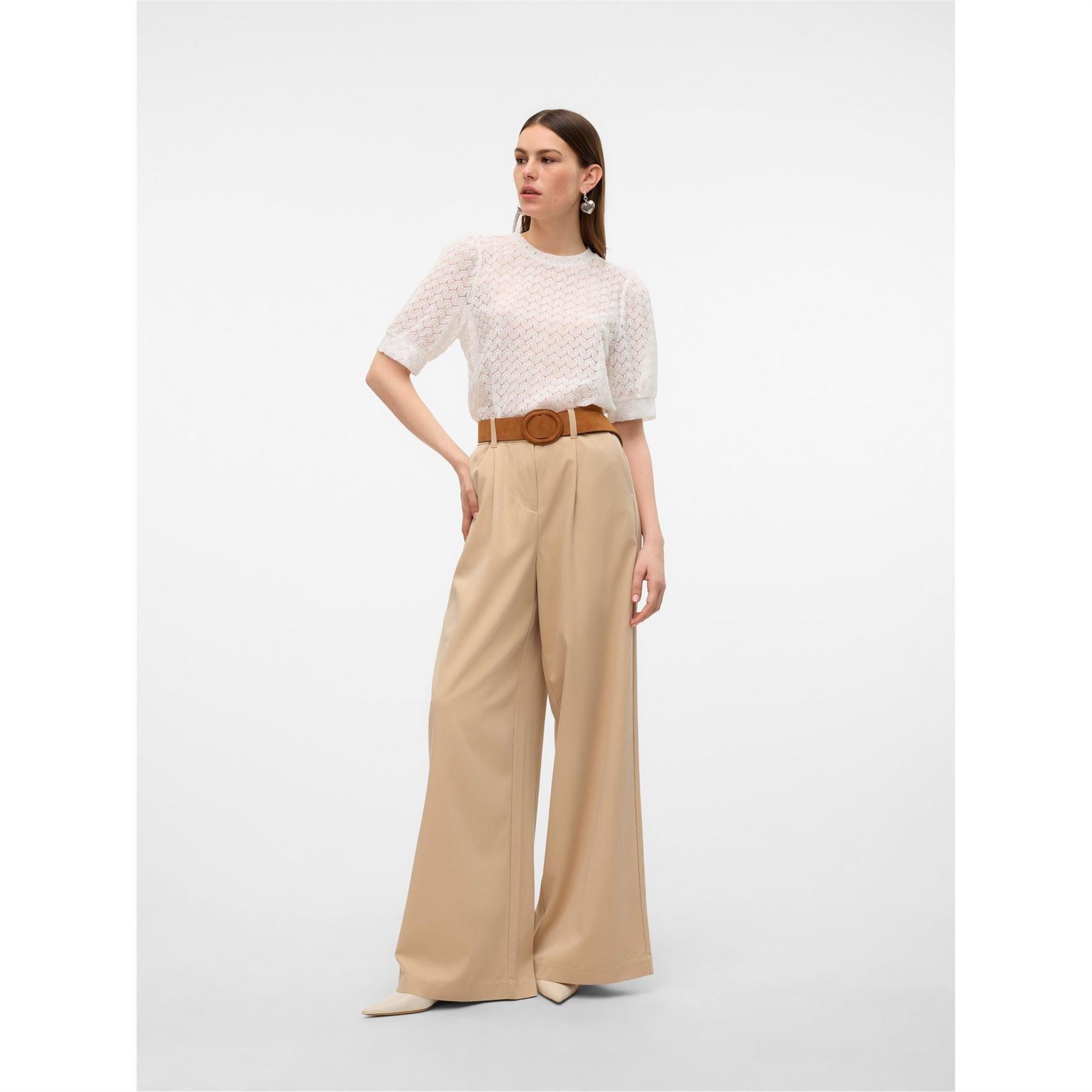 Vero Moda Crew Neck Regular Fit Long Sleeve Blouse