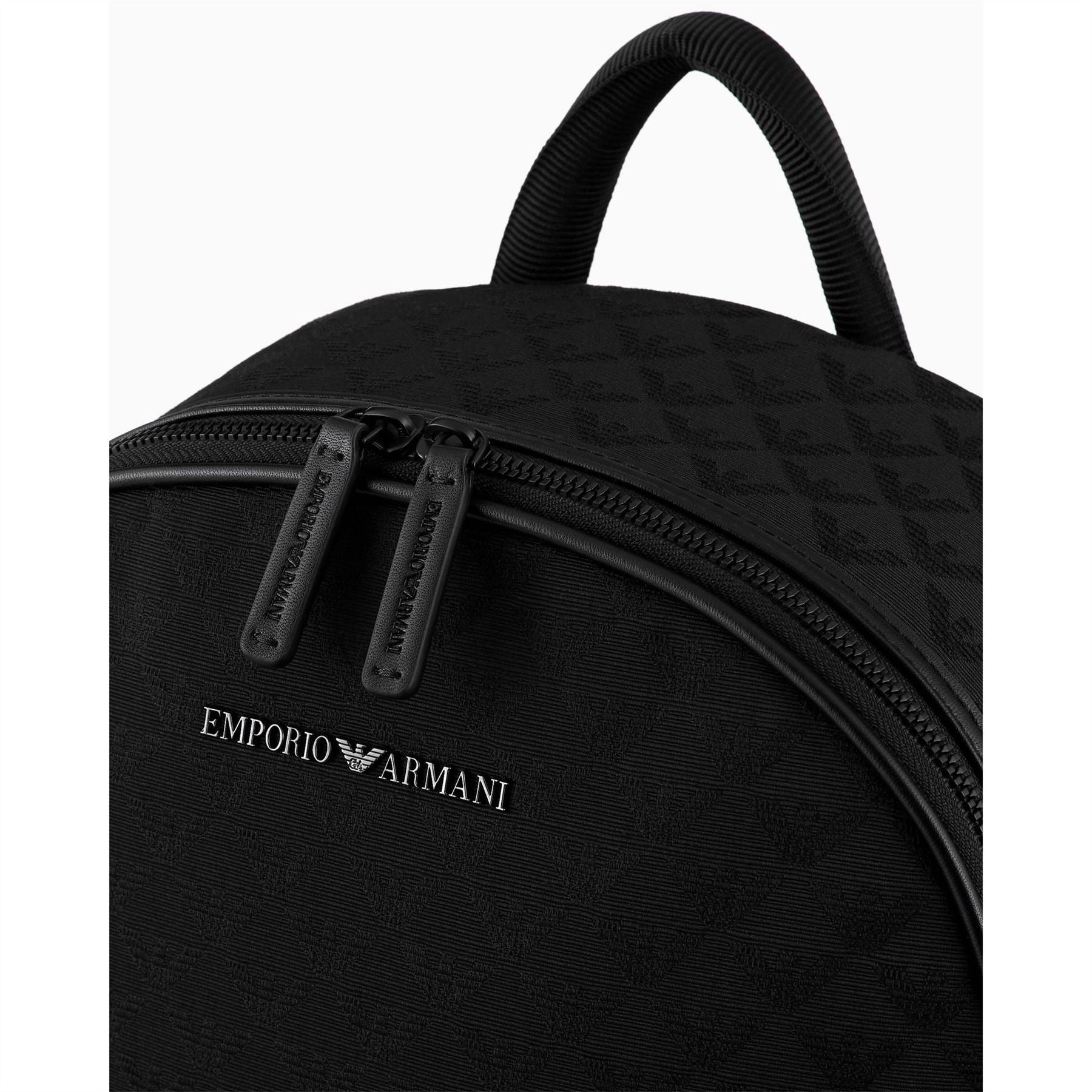 Emporio Armani All Over Jacquard Quilted Zip Backpack