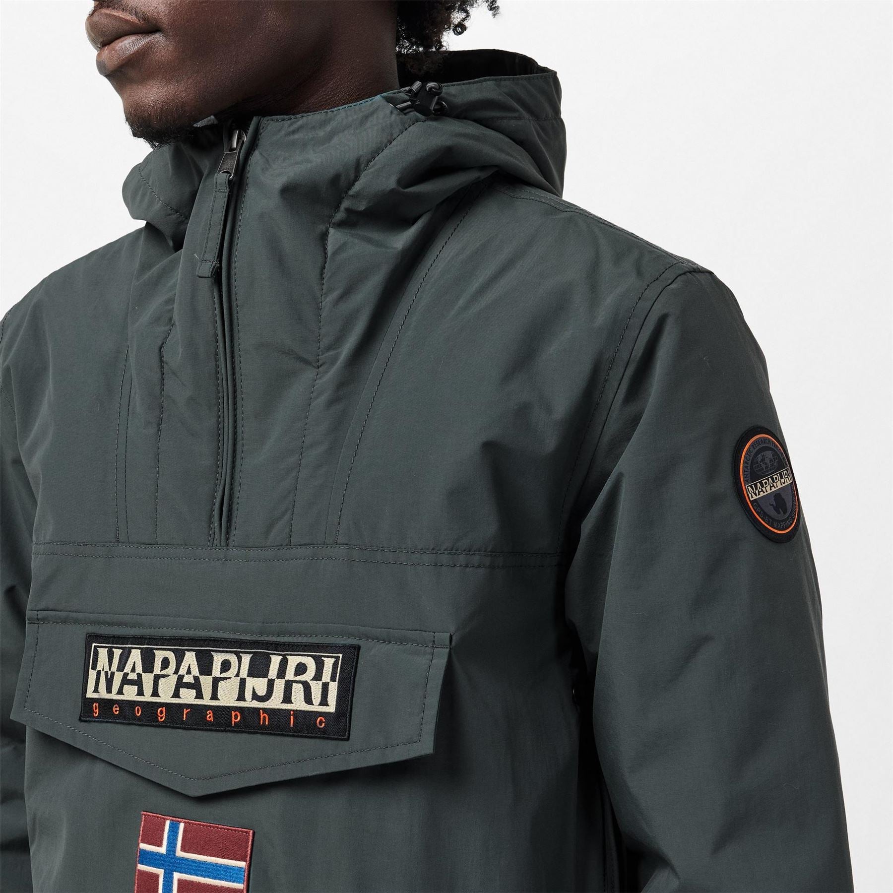 Napapijri Rainforest Water Resistant Hooded Long Sleeve Rain Anorak