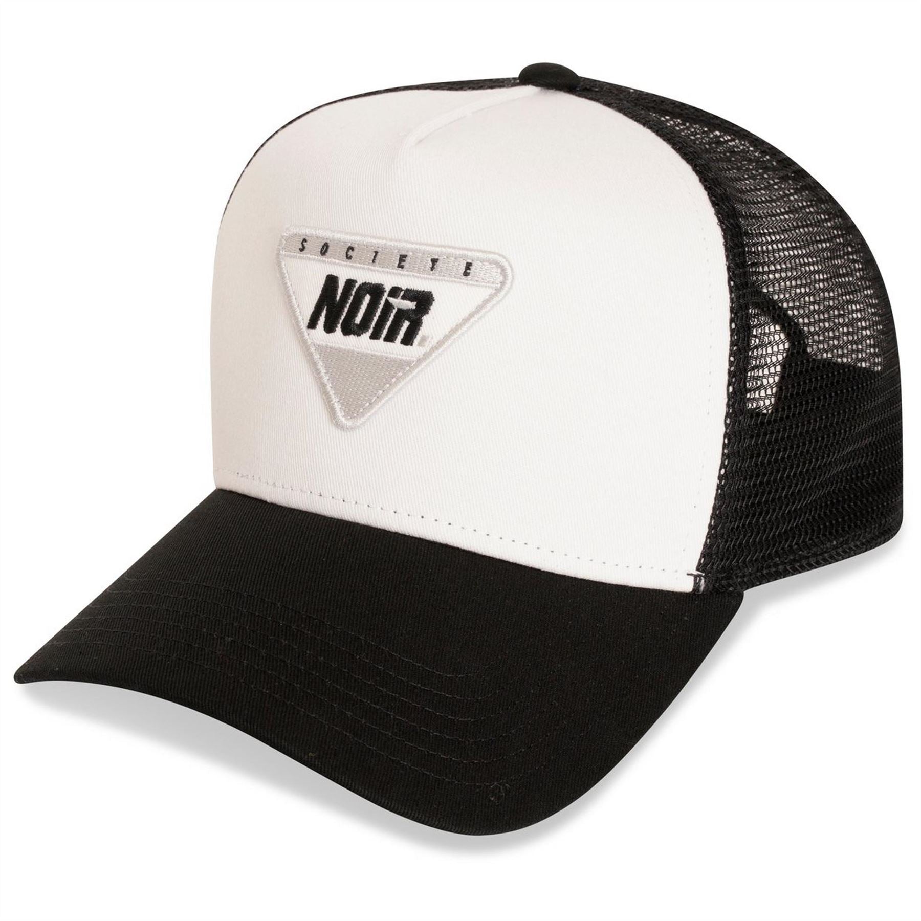 Societe Noir Color Block Mesh Base Ball Cap with Logo