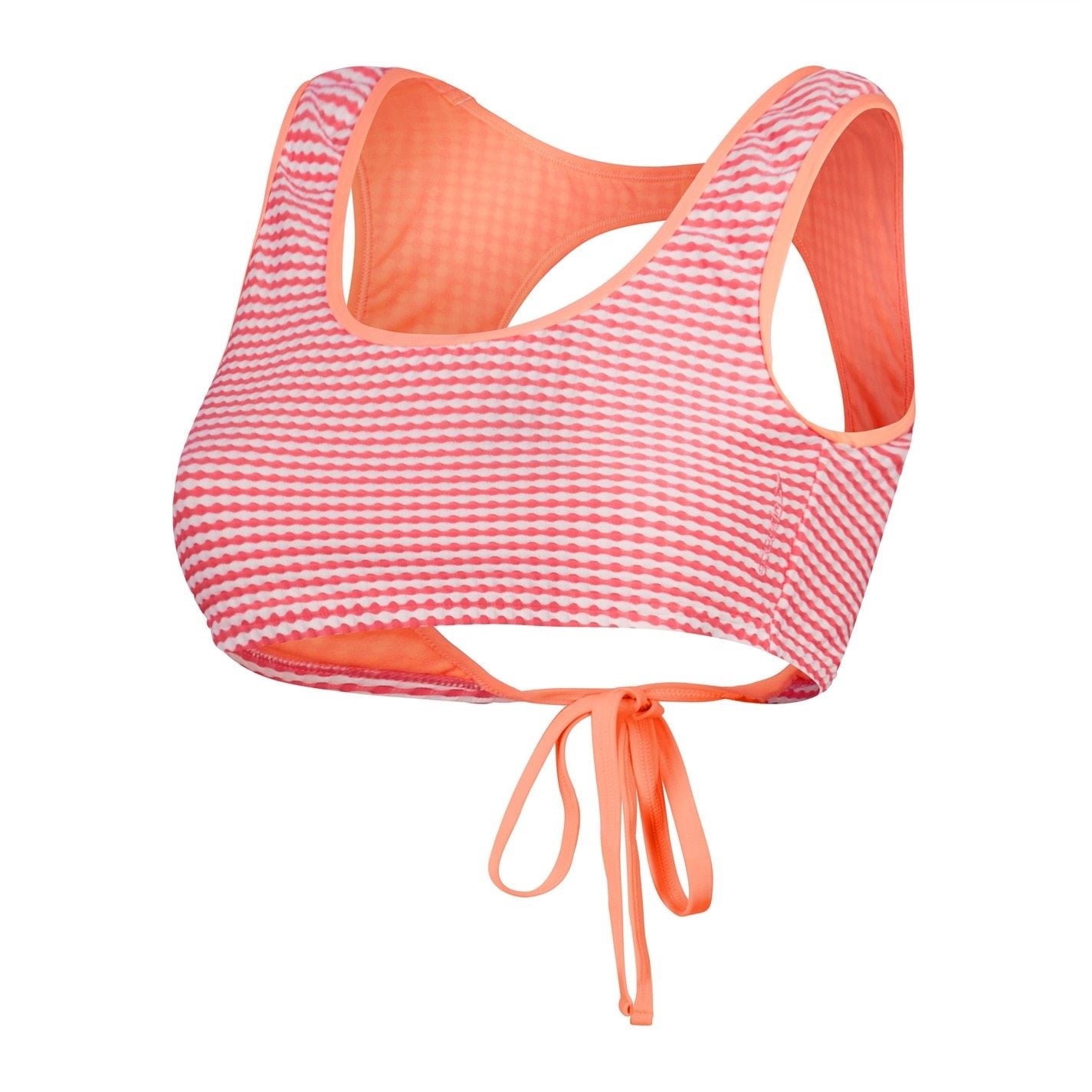Speedo Wrap Tie Back Bikini Top Horizontal Stripe
