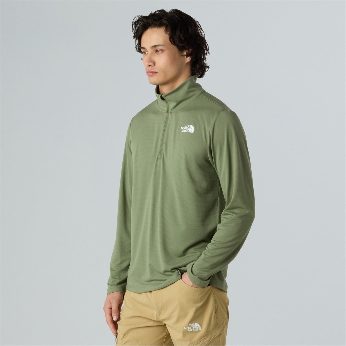 The North Face Mist Regular Fit Long Sleeve Zip Neck T-Shirt