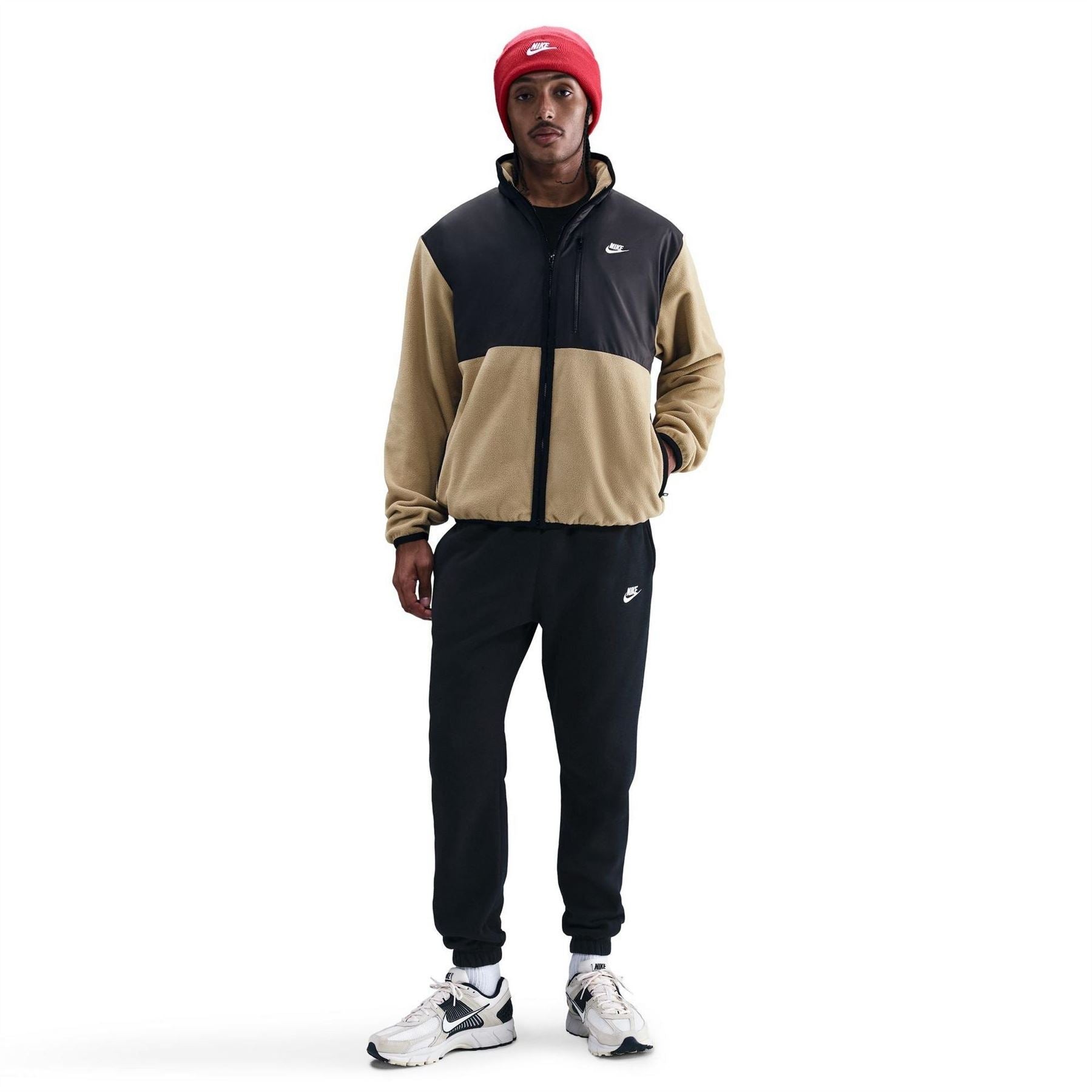 Nike Solid Patterned Full Zipper Sweat Jacket with Zipped Pocket