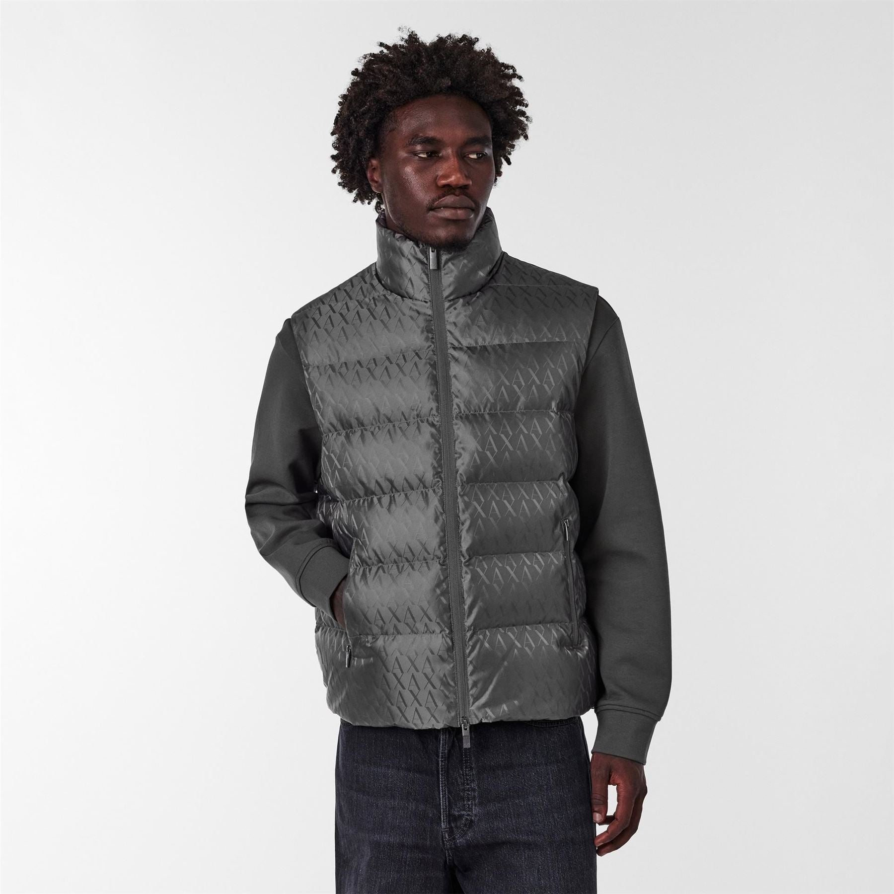Armani Exchange Exchange All Over Logo Zip Pocket Gilet